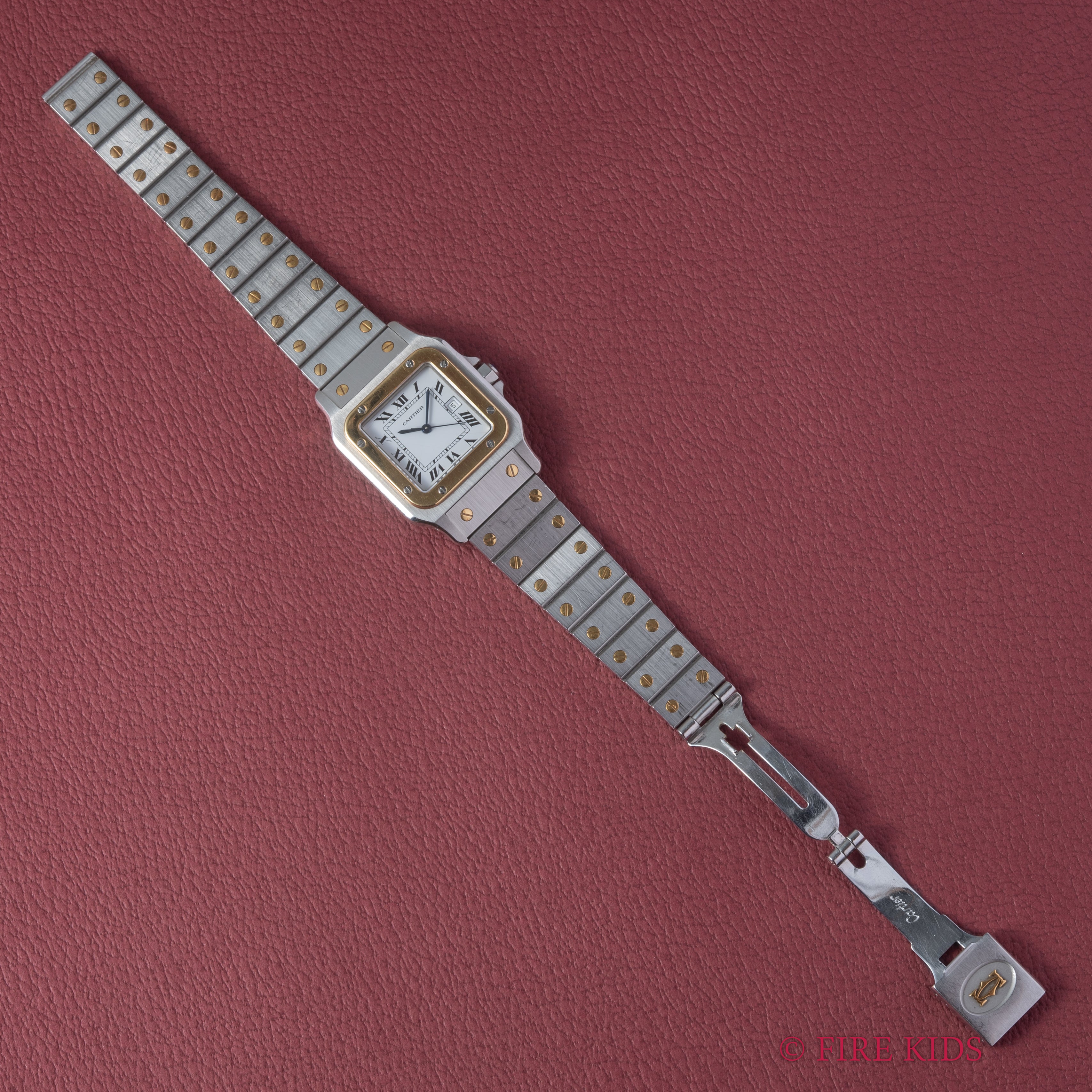 カルティエ サントス LMサイズ コンビ 自動巻き 1980年代製 ホワイトローマンダイヤル