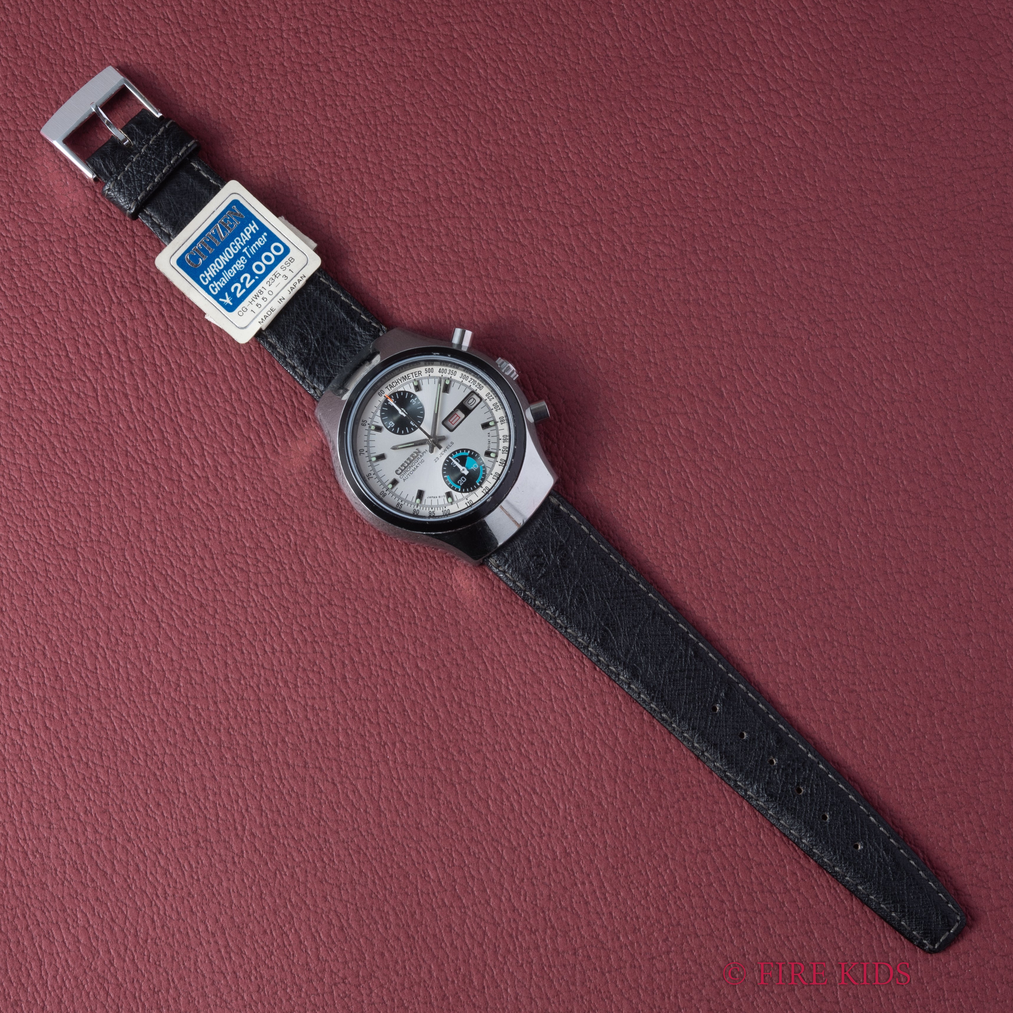 シチズン チャレンジタイマー 1975年製 パンダダイヤル 自動巻きクロノグラフ 純正革ベルト