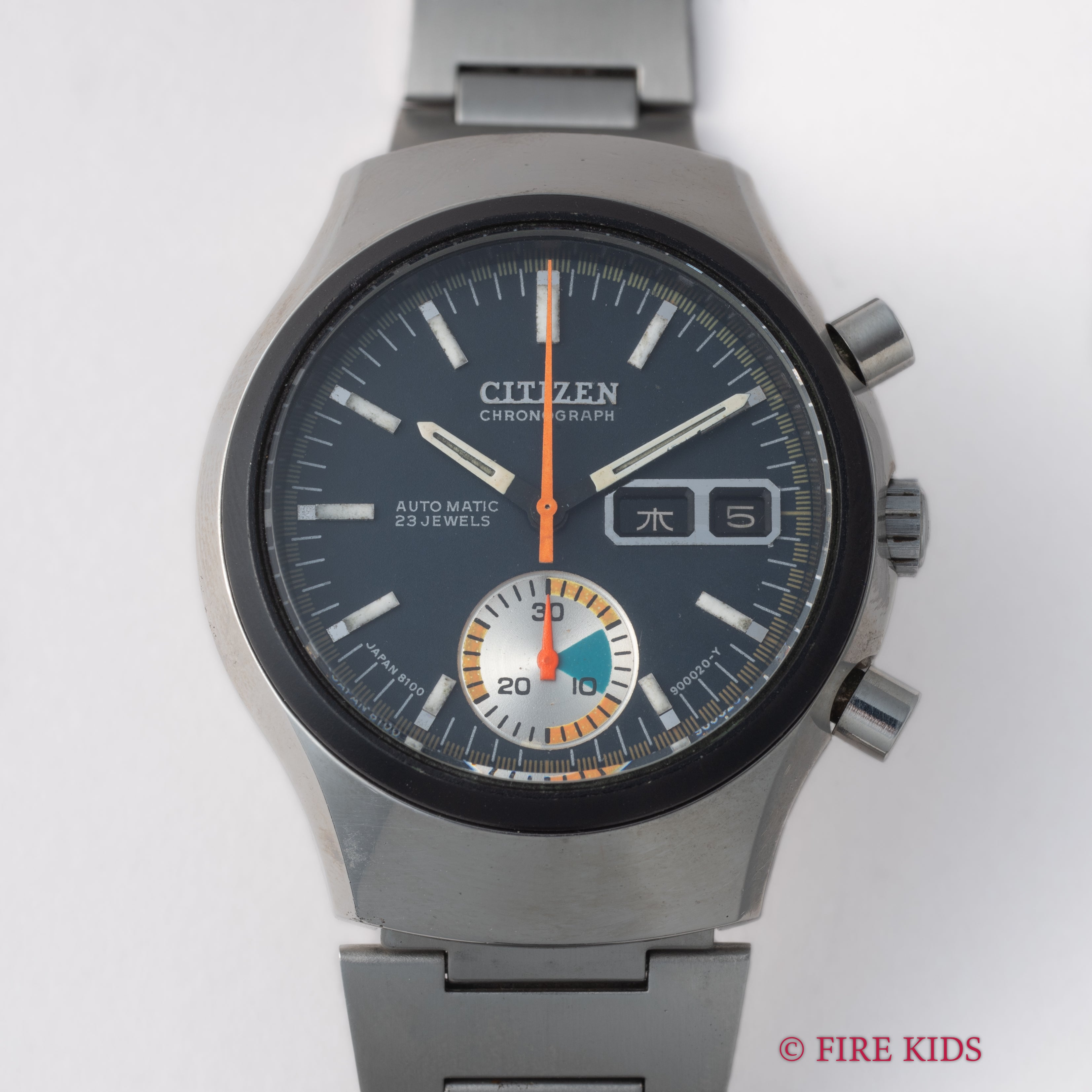 シチズン チャレンジタイマー 1972年製 ダークブルーダイヤル 自動巻フライバッククロノグラフ 純正ブレス