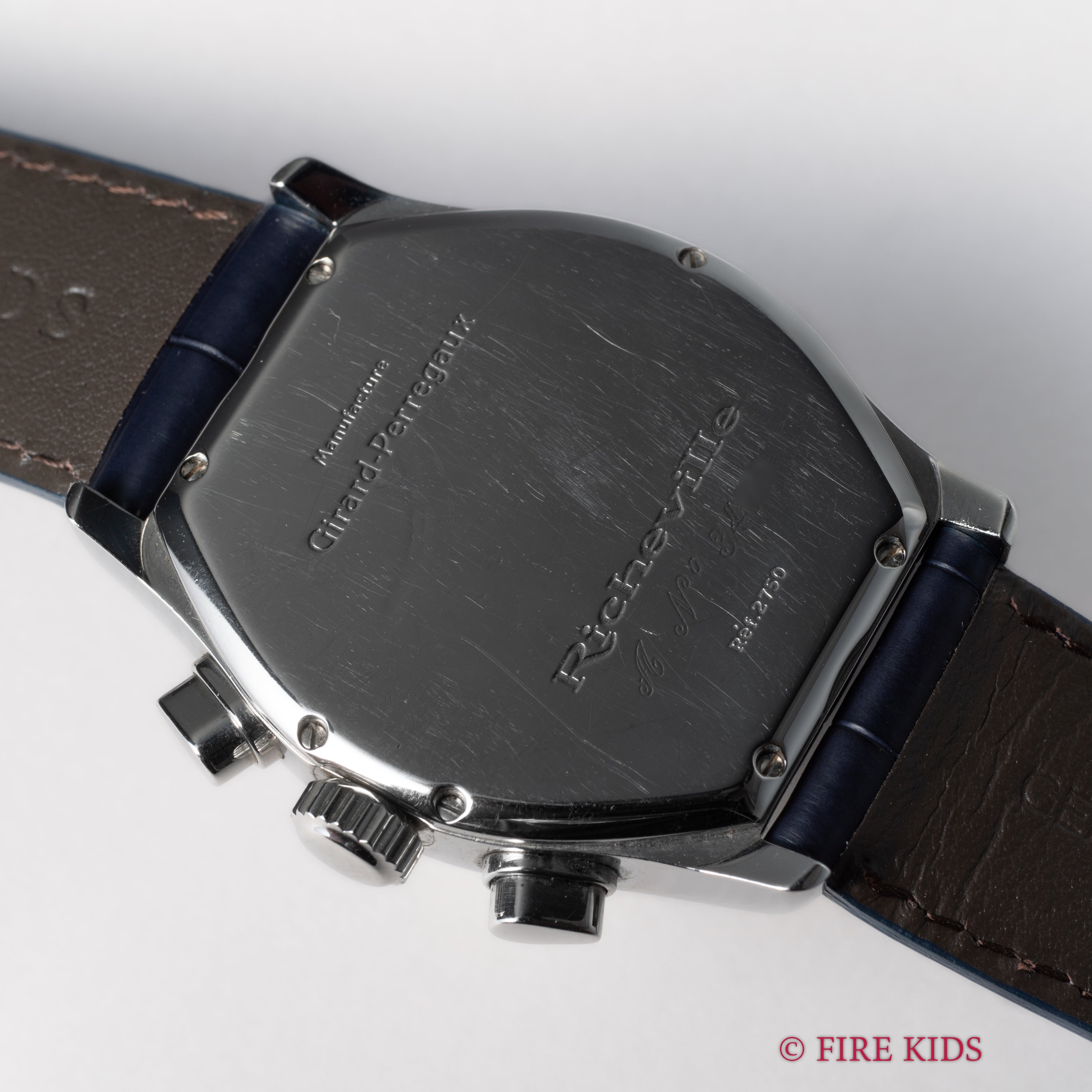 ジラールペルゴ リシュビル ブルーアラビアダイヤル 1990年代製 自動巻クロノグラフ