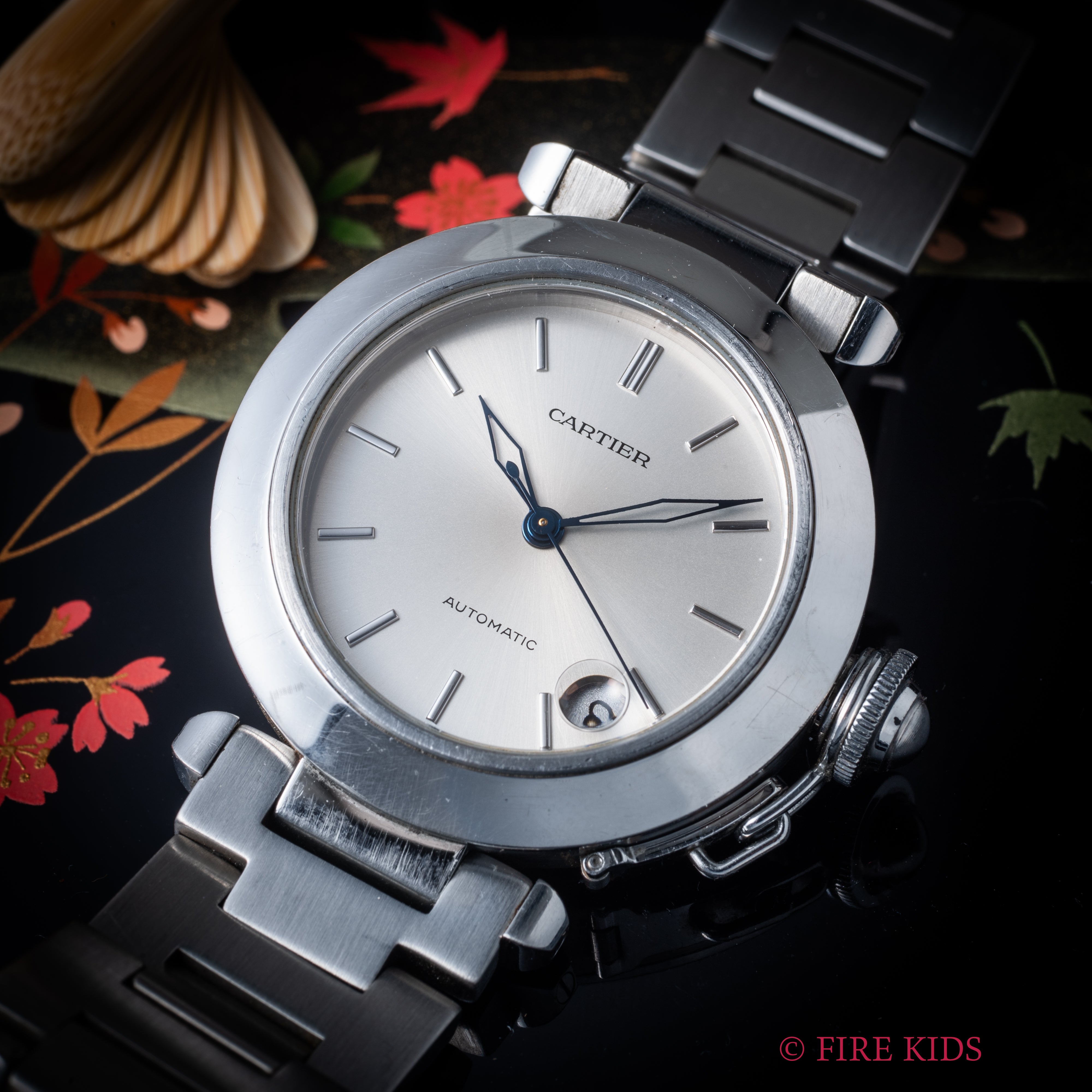 カルティエ パシャC初期型 1990年代製 Ref.2324 シルバーダイヤル 自動巻 純正ブレス