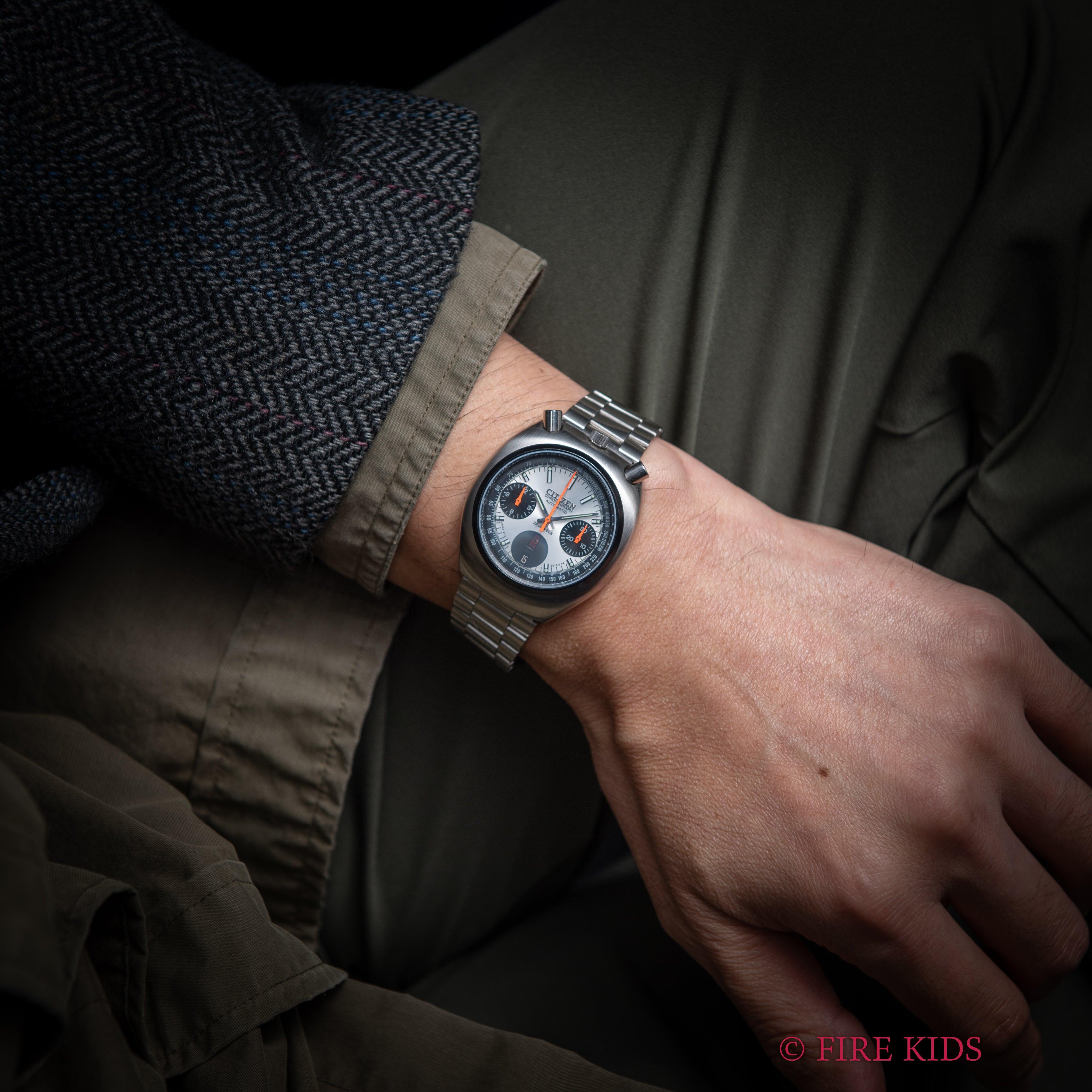 シチズン ツノクロノ チャレンジタイマー 1979年製 自動巻きクロノグラフ 純正ブレス