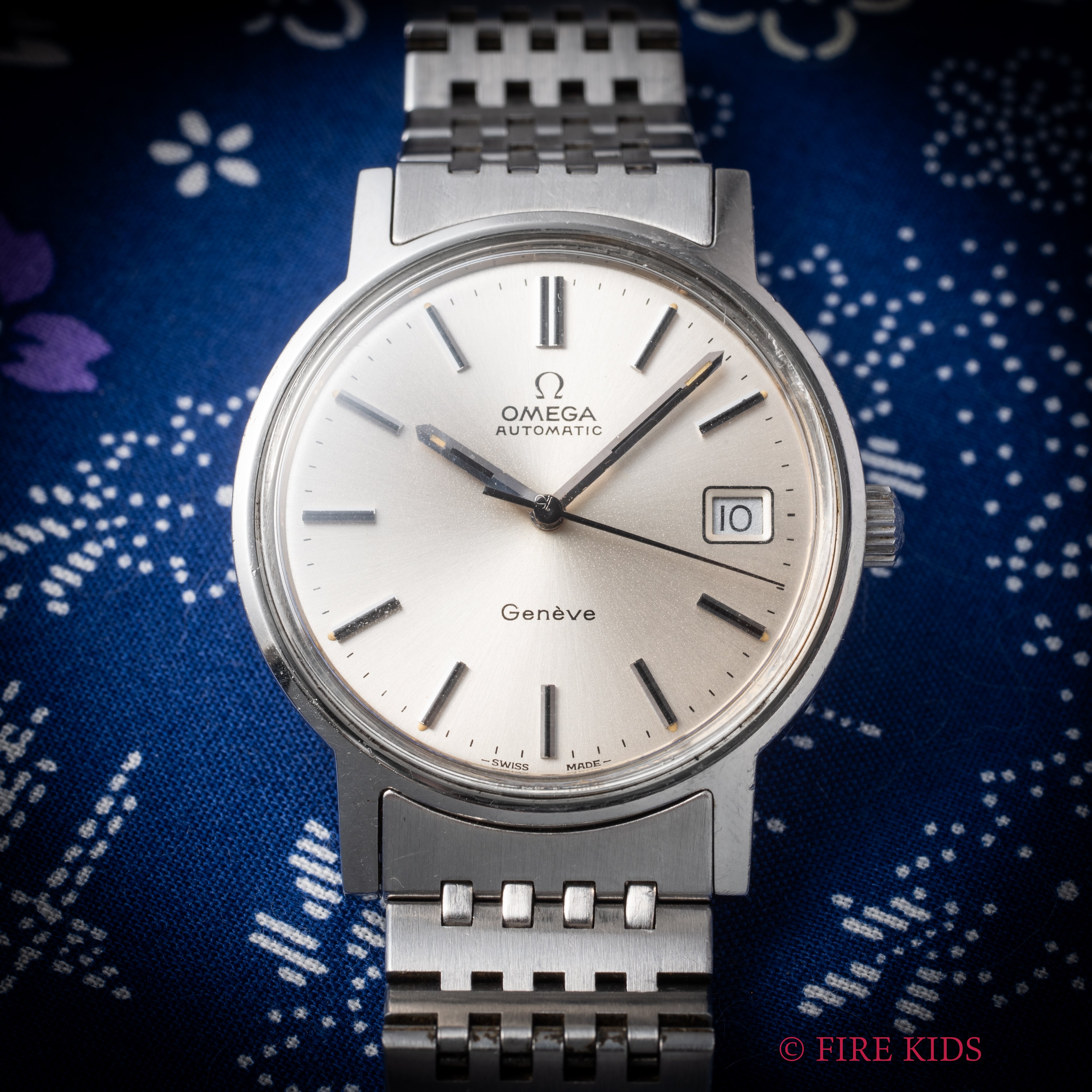 オメガ ジュネーブ 1973年製 シルバーダイヤル 純正ブレス付き