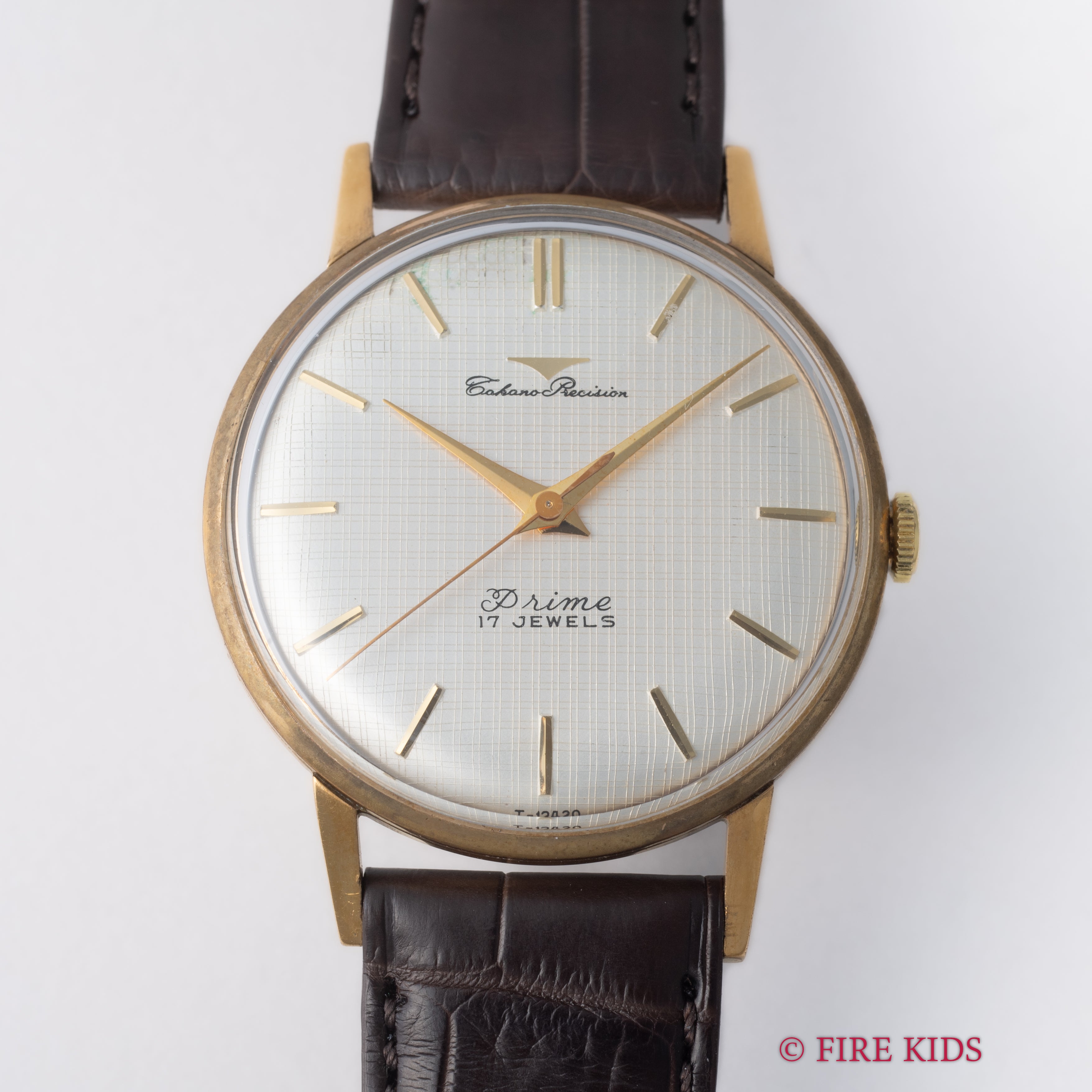 タカノ プレシジョン プライム Ref.10069 1950年代製 手巻き GPケース 格子柄文字盤