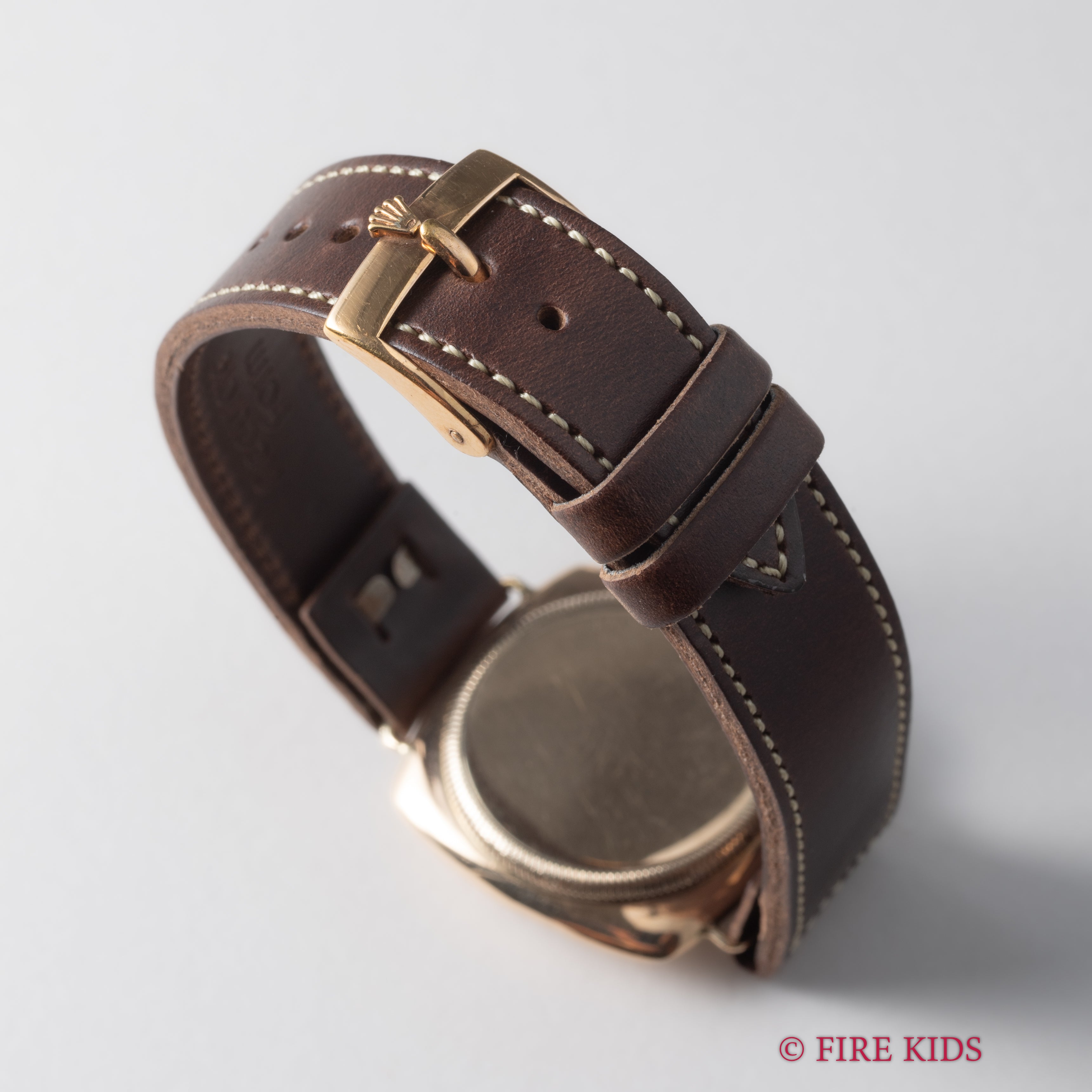 ロレックス オイスター クリスクロス クッションケース  9金無垢 1934年製 純正尾錠付き Ref.678