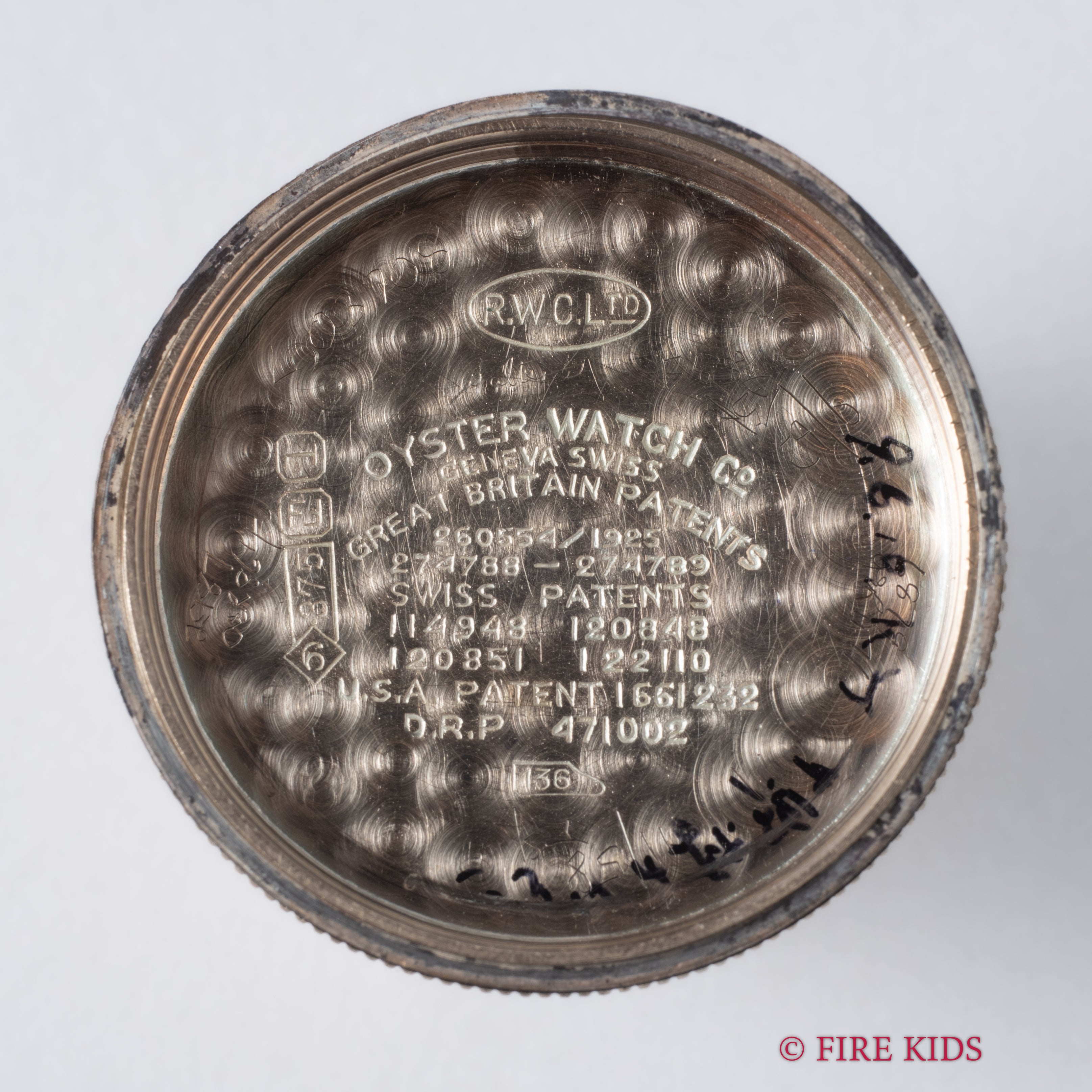 ロレックス オイスター クリスクロス クッションケース  9金無垢 1934年製 純正尾錠付き Ref.678