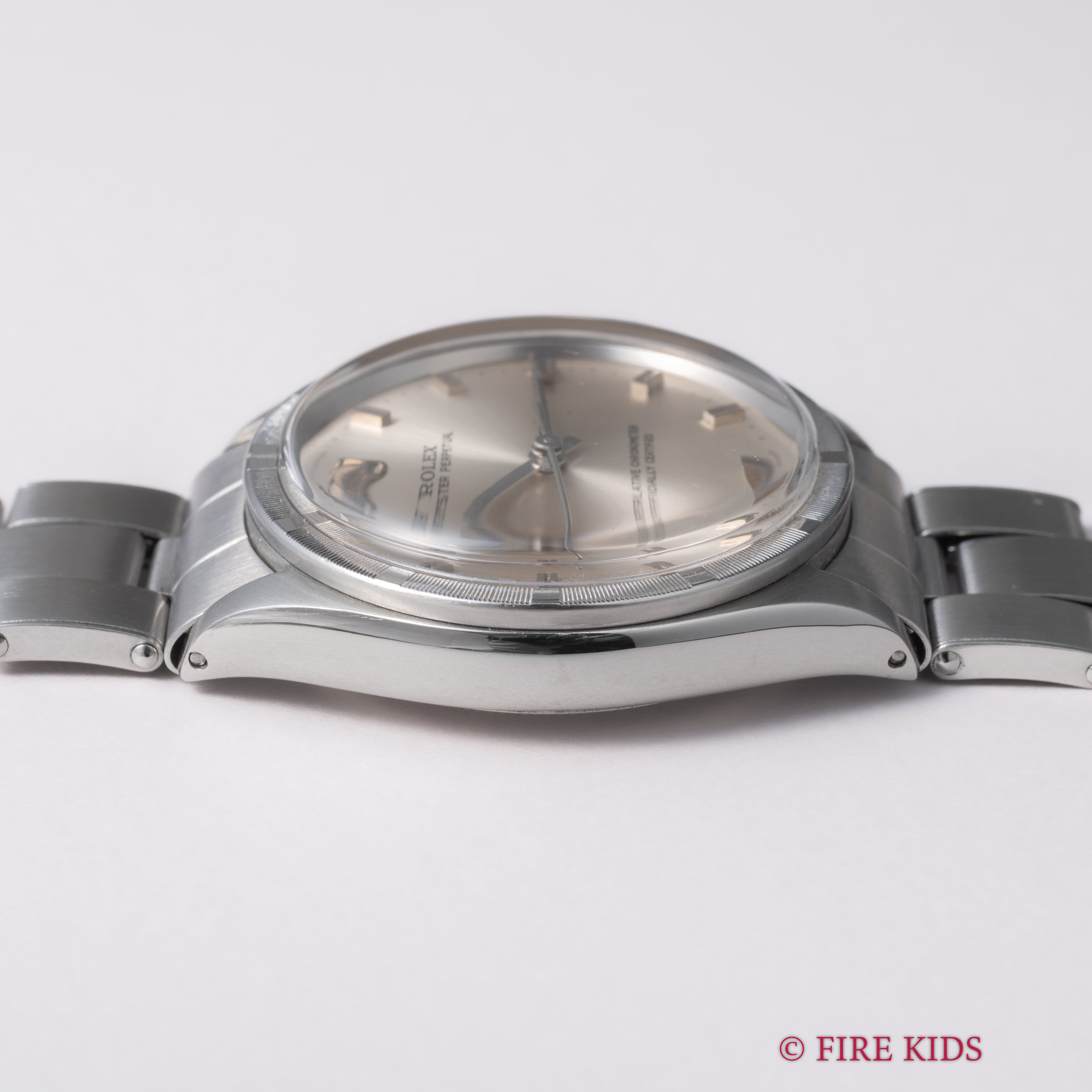 ロレックス オイスターパーペチュアル エンジンターンドベゼル 1968年製 Ref.1007 ショートインデックス 純正リベットブレス