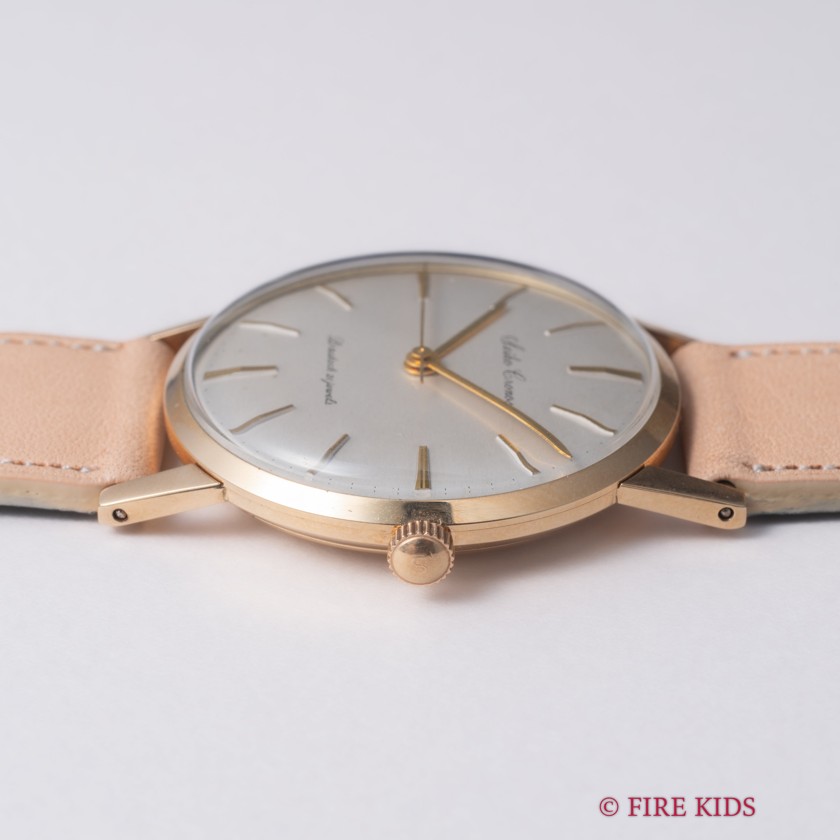 セイコー クロノス 未使用品 1959年製 オリジナル革ベルト タグ付き 21石手巻 14KGF