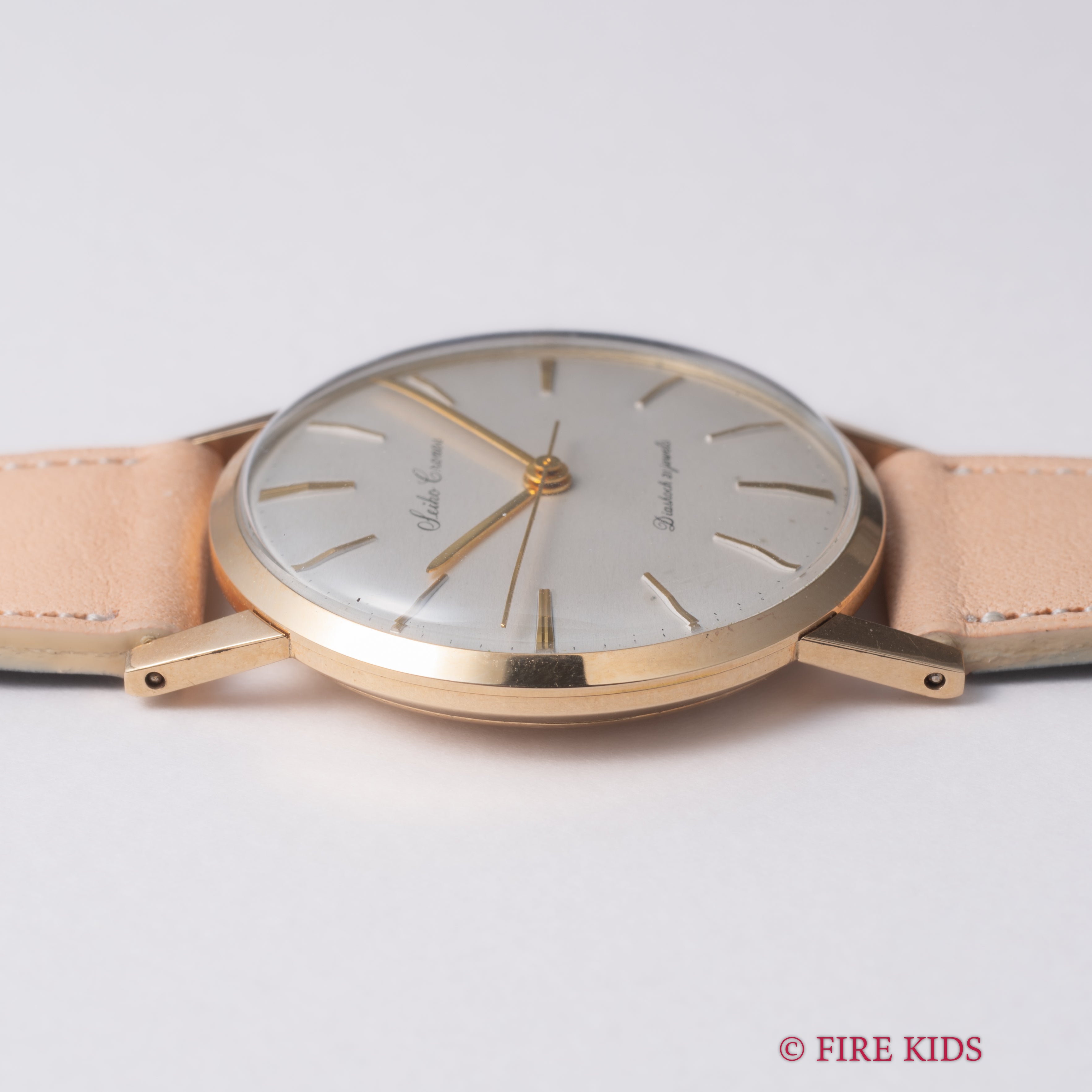 セイコー クロノス 未使用品 1959年製 オリジナル革ベルト タグ付き 21石手巻 14KGF