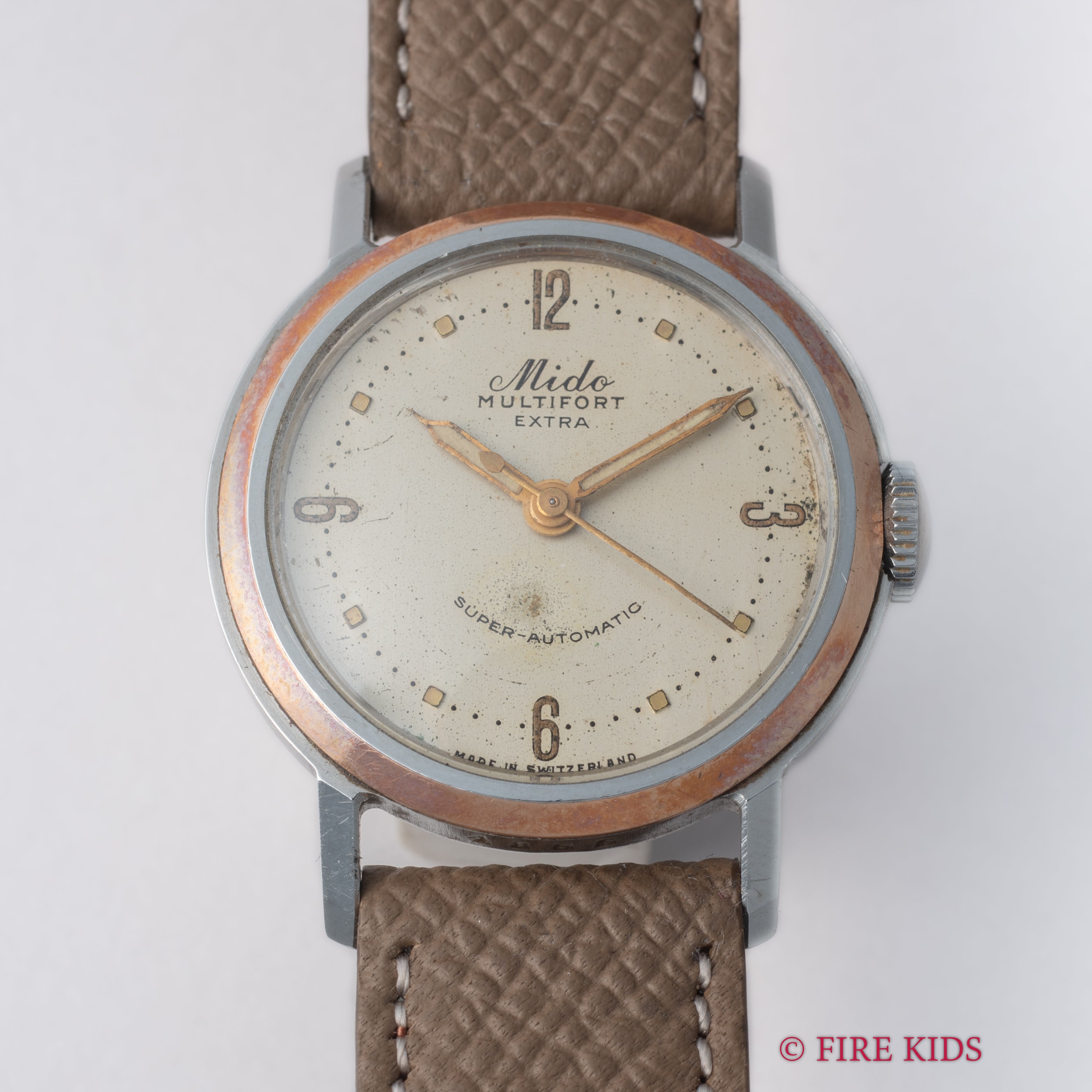 ミドー マルチフォート スーパーオートマチック ピンクゴールドコンビ 1940年代製 センタセコンド自動巻