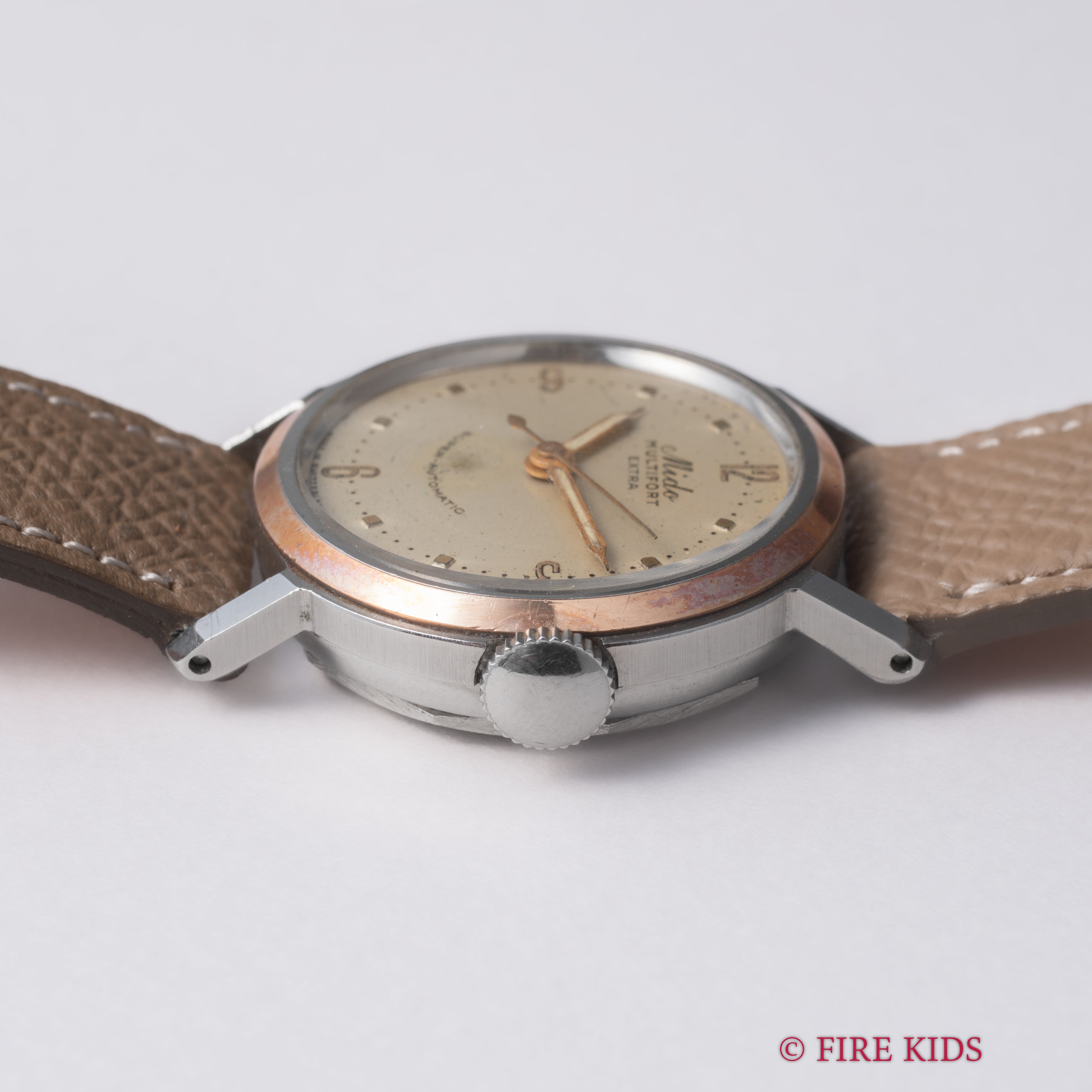 ミドー マルチフォート スーパーオートマチック ピンクゴールドコンビ 1940年代製 センタセコンド自動巻