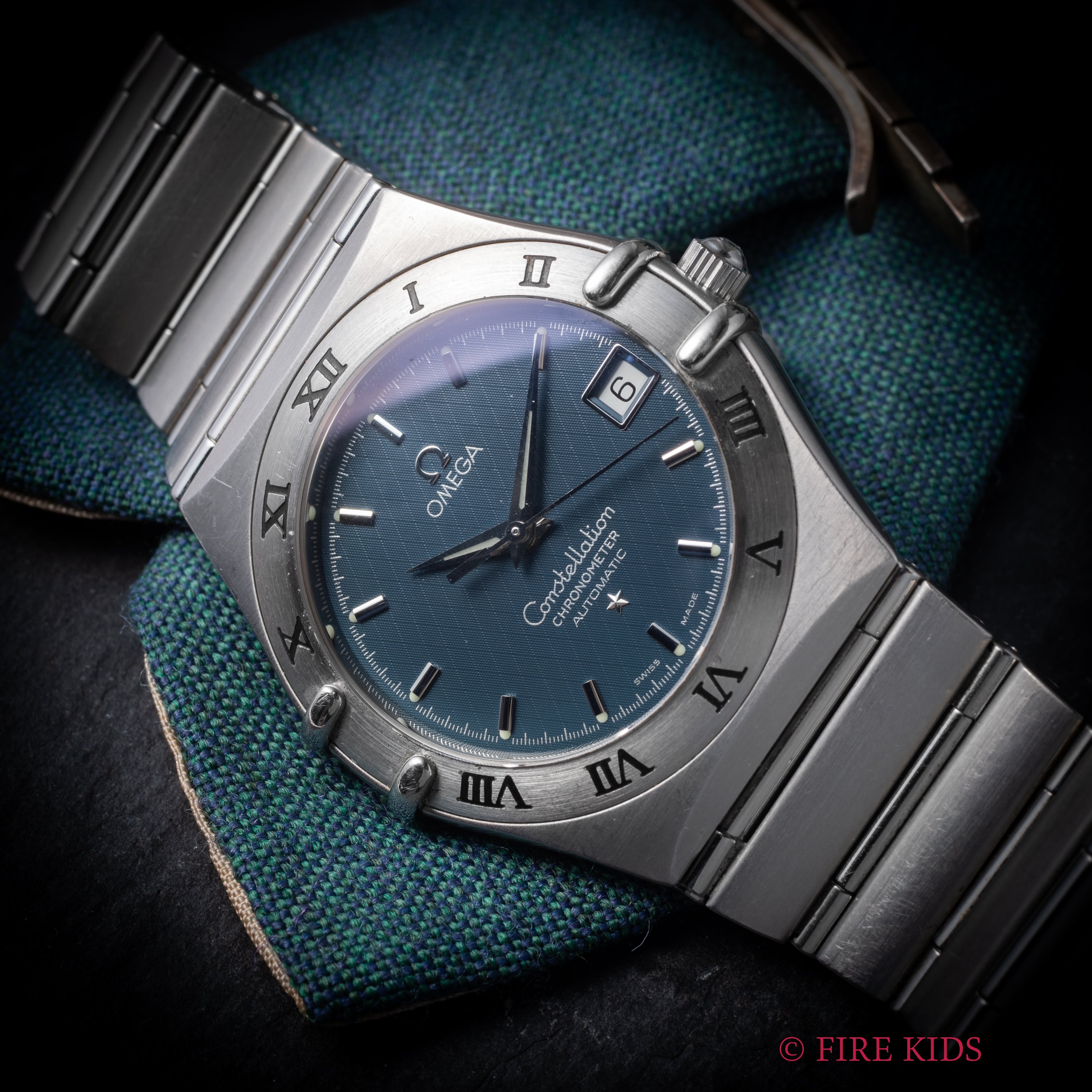 オメガ コンステレーション Ref.368.1201 1999年製 ブルーダイヤル 自動巻クロノメーター マンハッタン インテグレートブレス