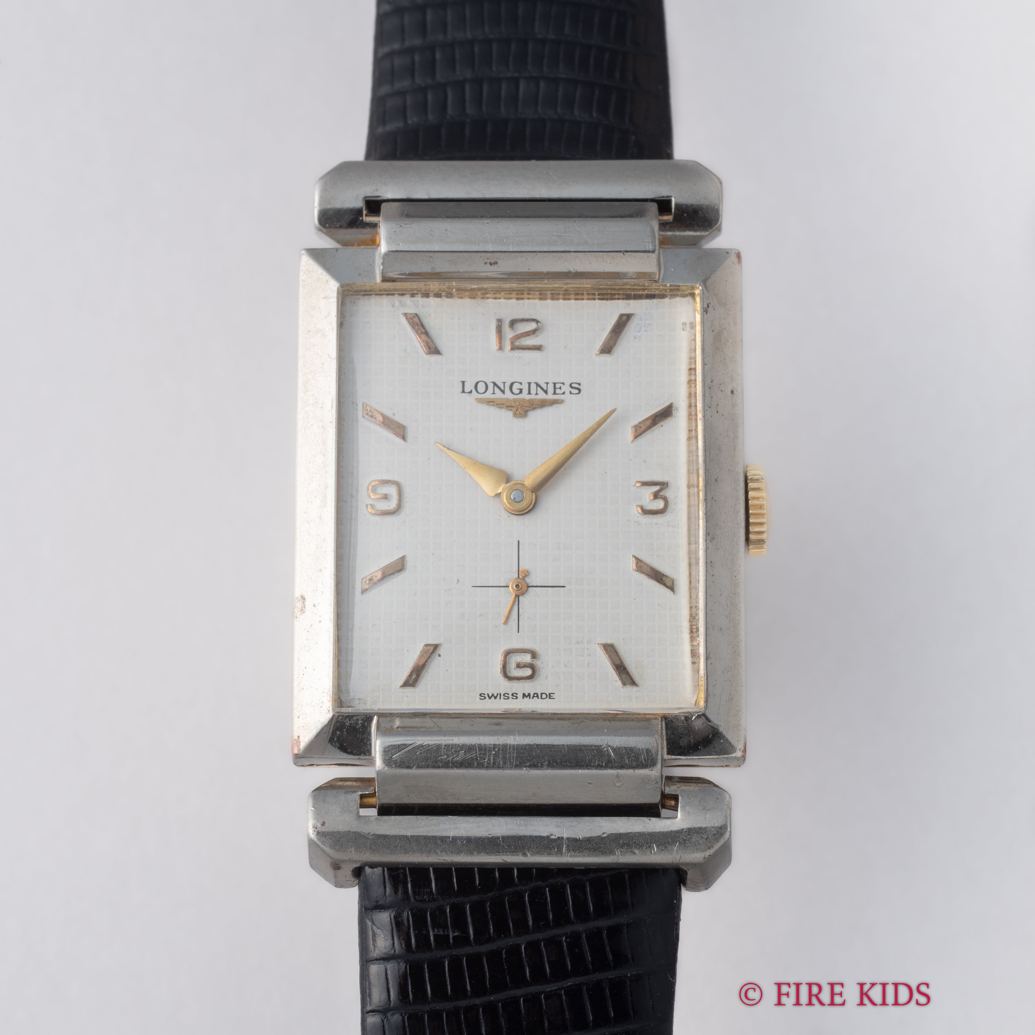 ロンジン スクエア コンビ USケース 1955年製 フレキシブルラグ Cal.9LT