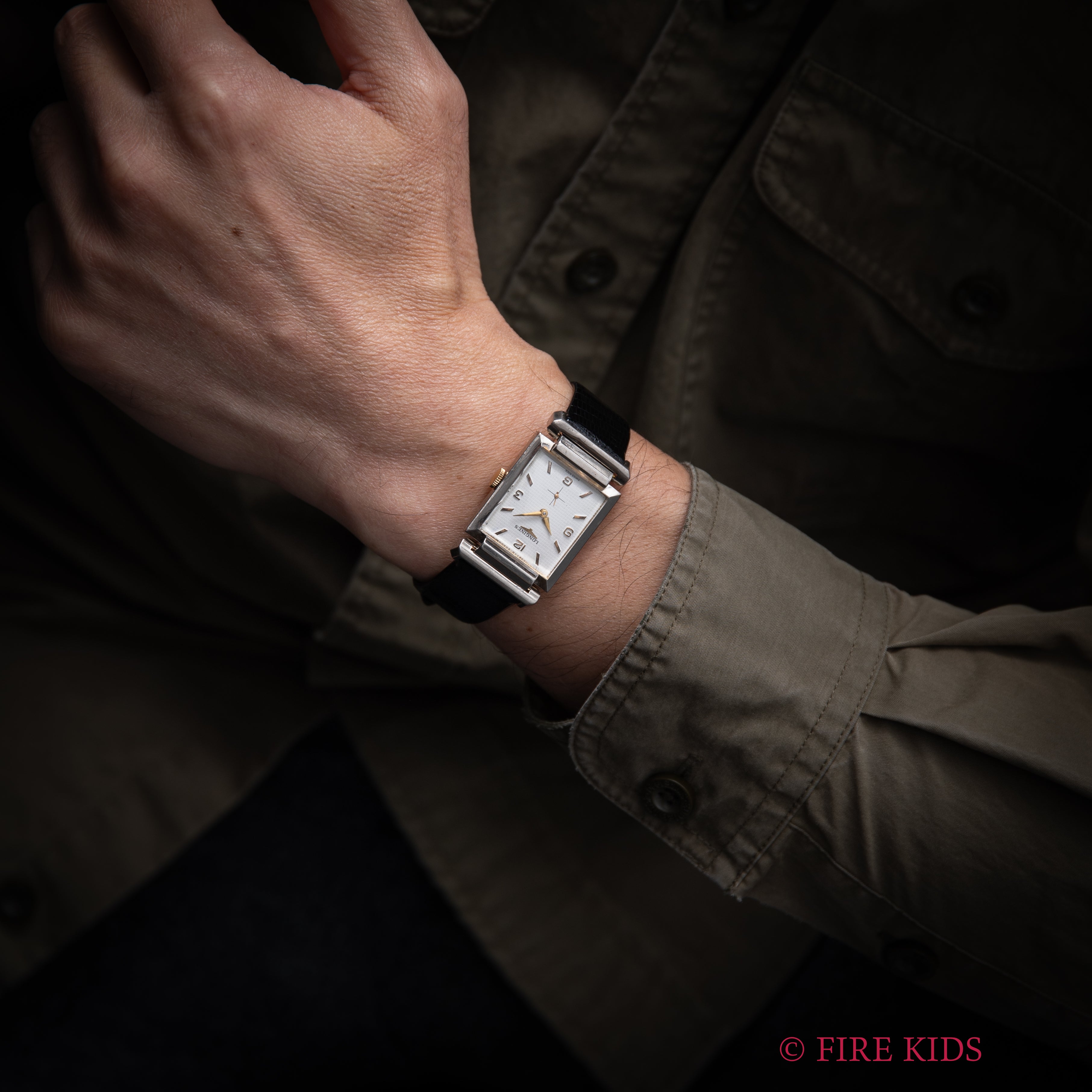 ロンジン スクエア コンビ USケース 1955年製 フレキシブルラグ Cal.9LT