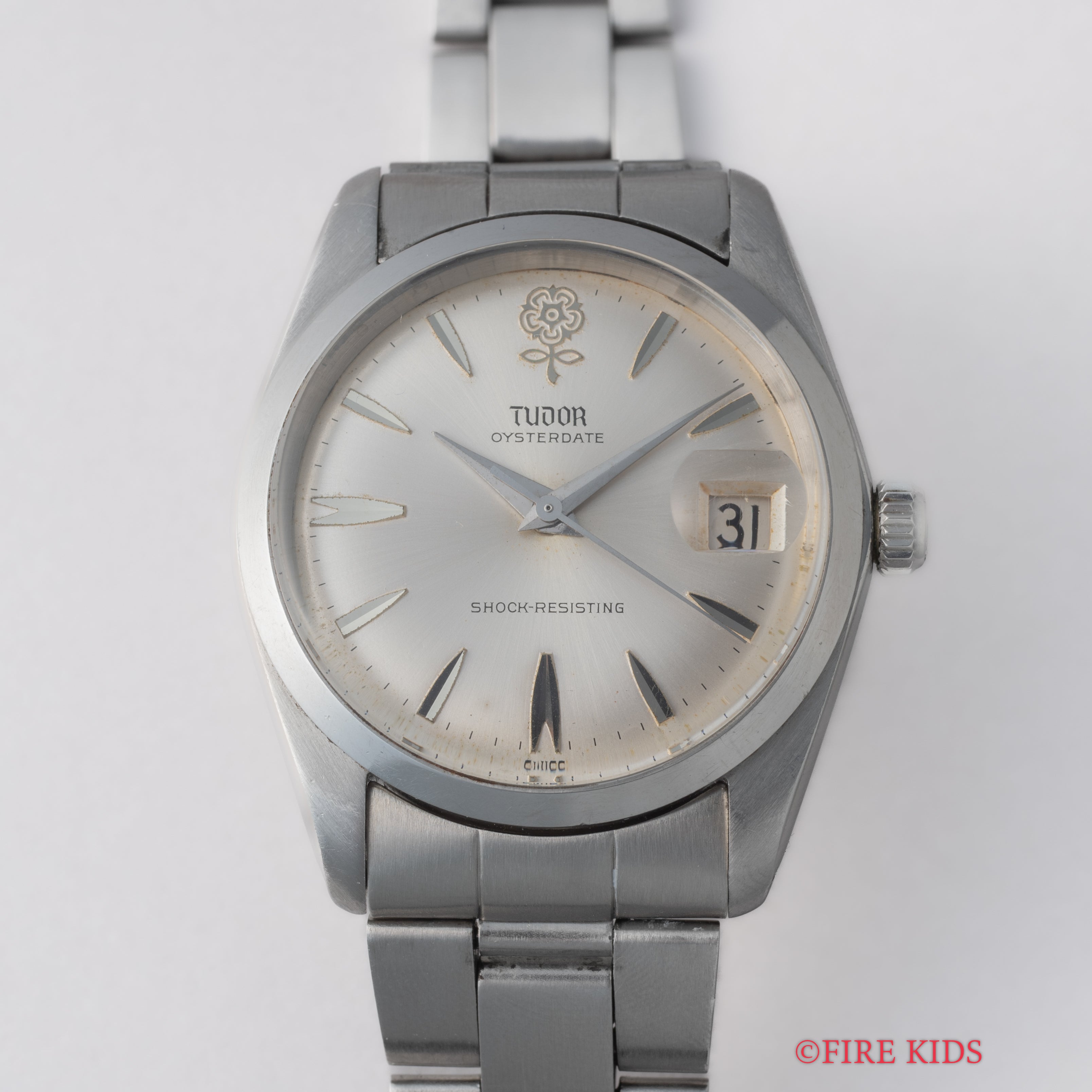 チューダー デカバラ オイスターデイト 1965年製 Ref.7962 シルバーダイヤル 純正巻きブレス付き