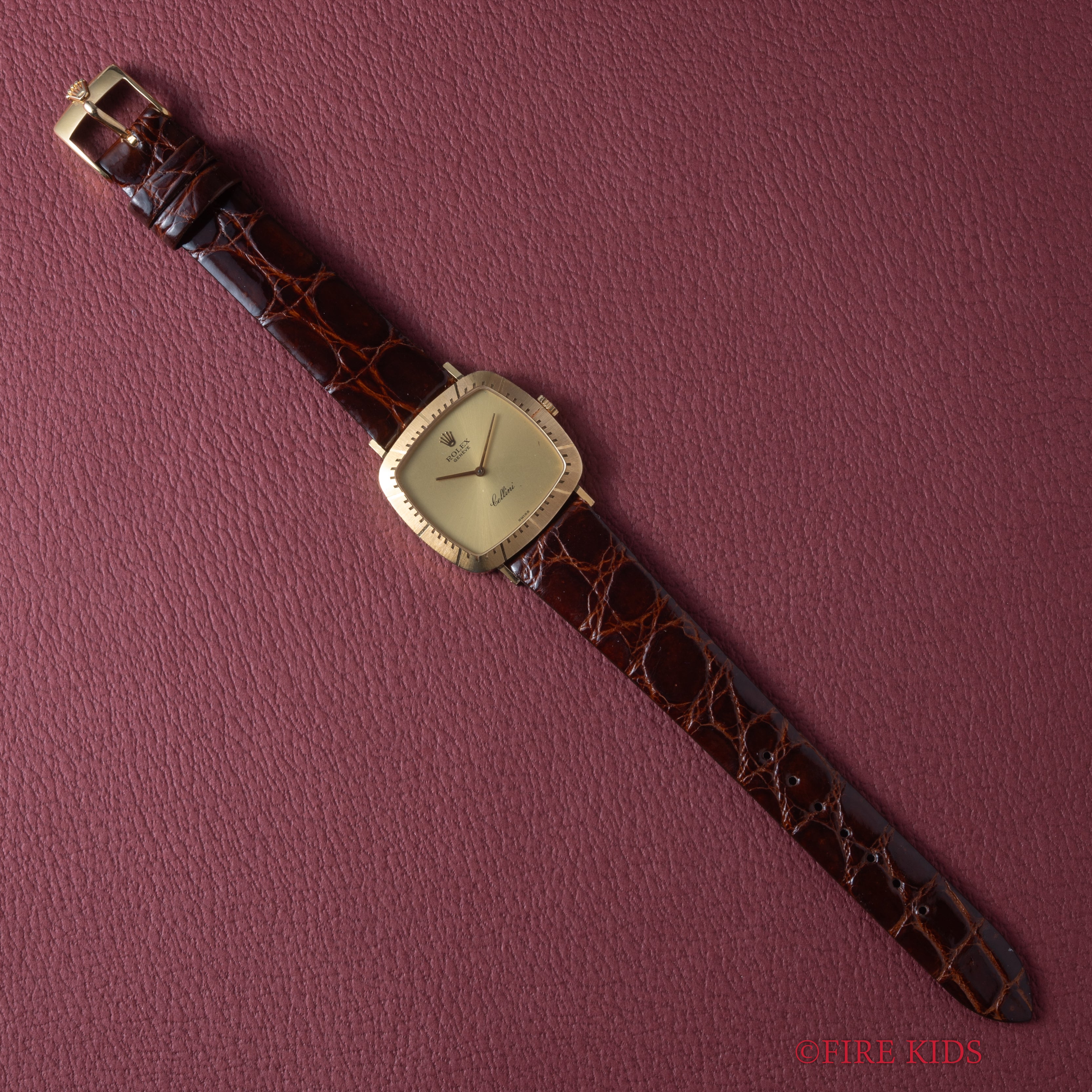 ロレックス 18金無垢チェリーニ 1981年製 Ref.4084 純正18金無垢尾錠付き 手巻き