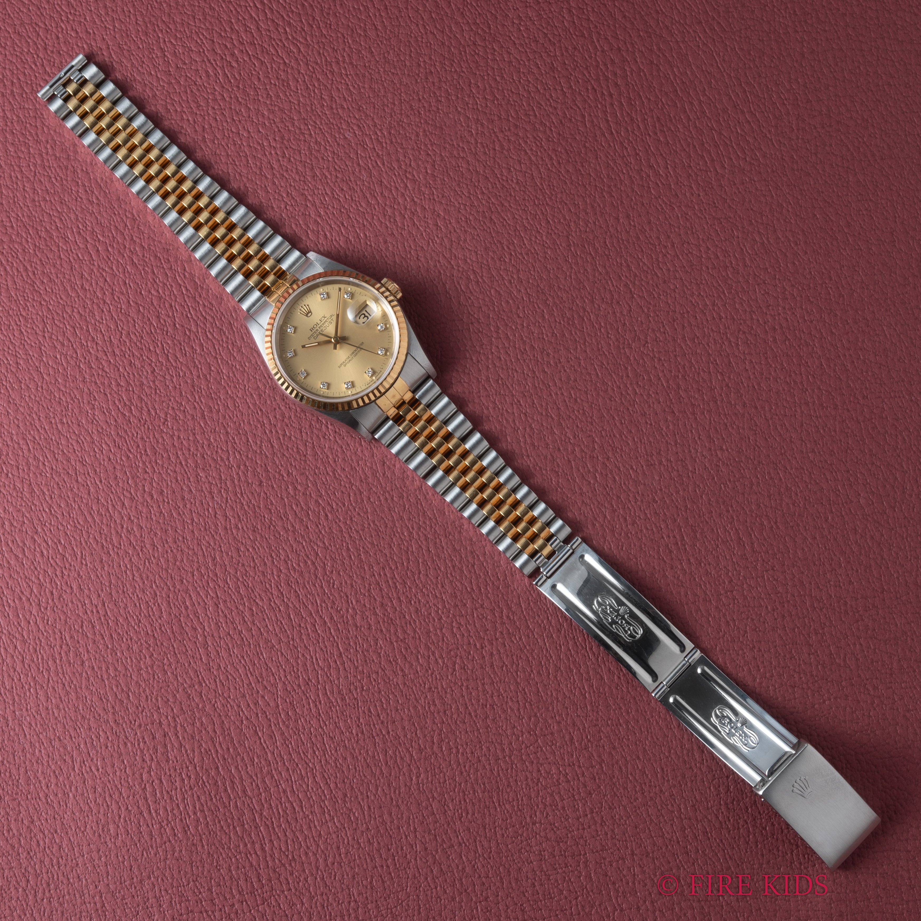 ロレックス デイトジャストコンビ 1990~91年製 10Pダイヤ Ref.16233G シャンパンダイヤル ギャラ、タグ付