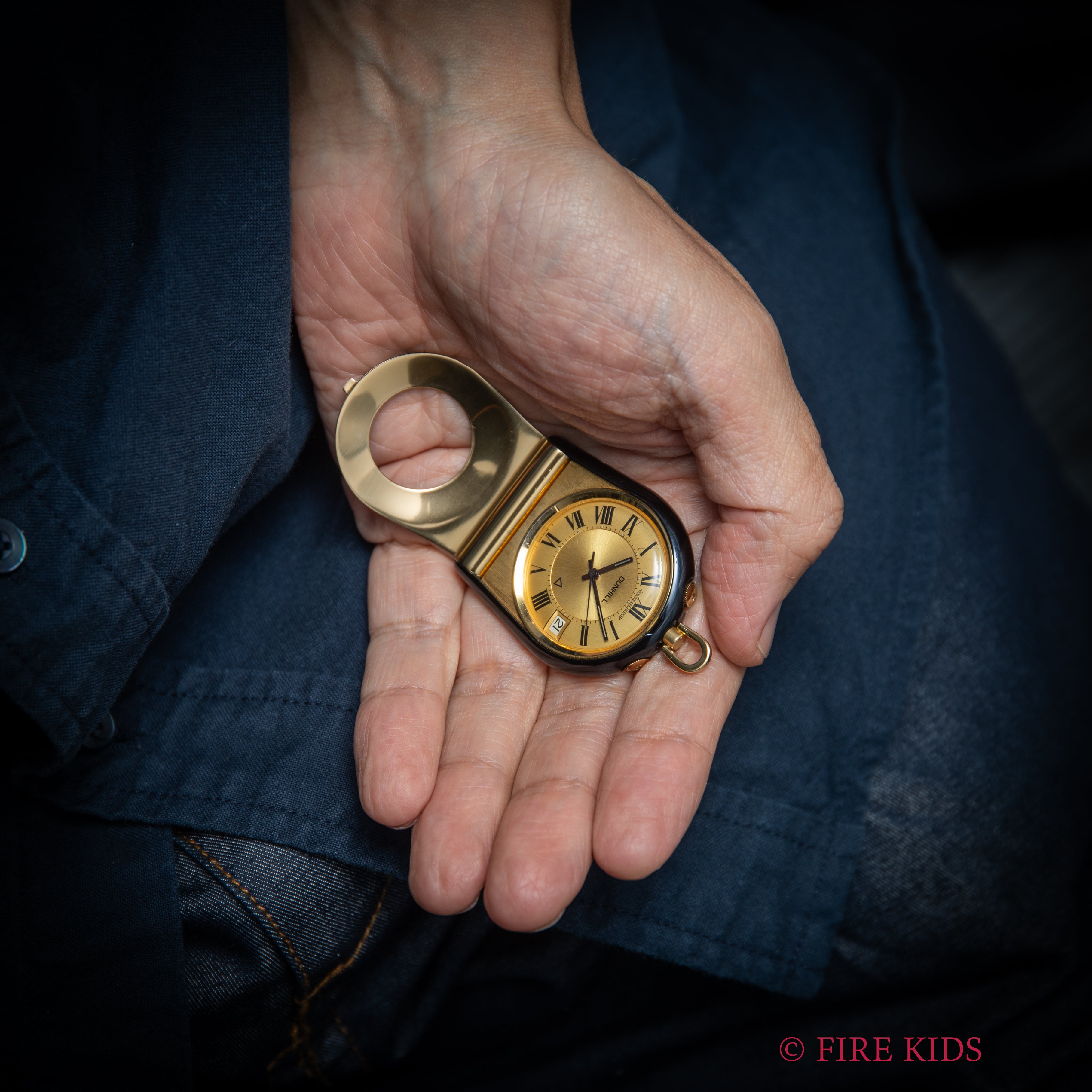 ダンヒル ジャガー・ルクルトWネーム トラベルウォッチ 1970年代製 アラーム セミハンターケース