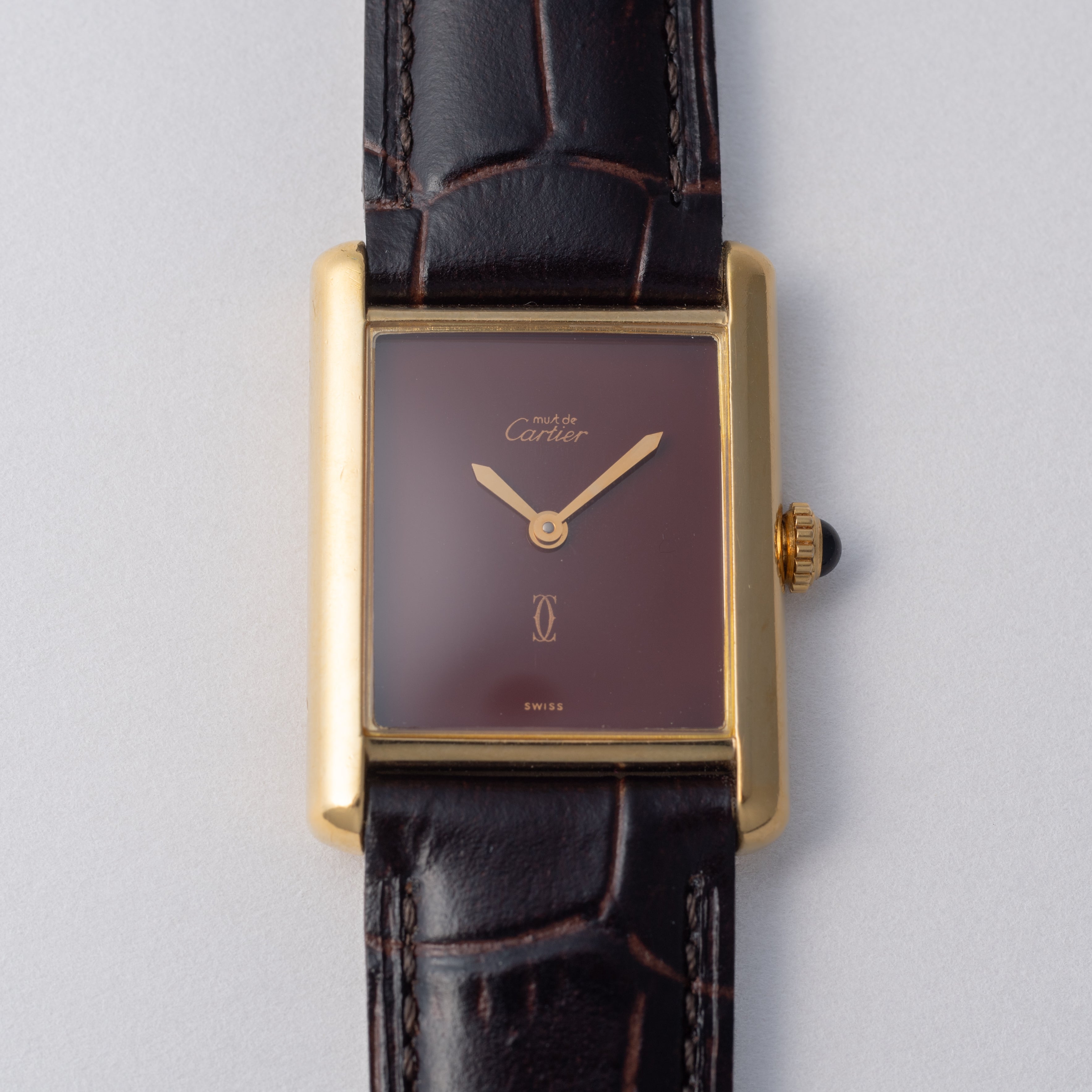 カルティエ マストタンク LMサイズ 1980年代製 ボルドーダイヤル