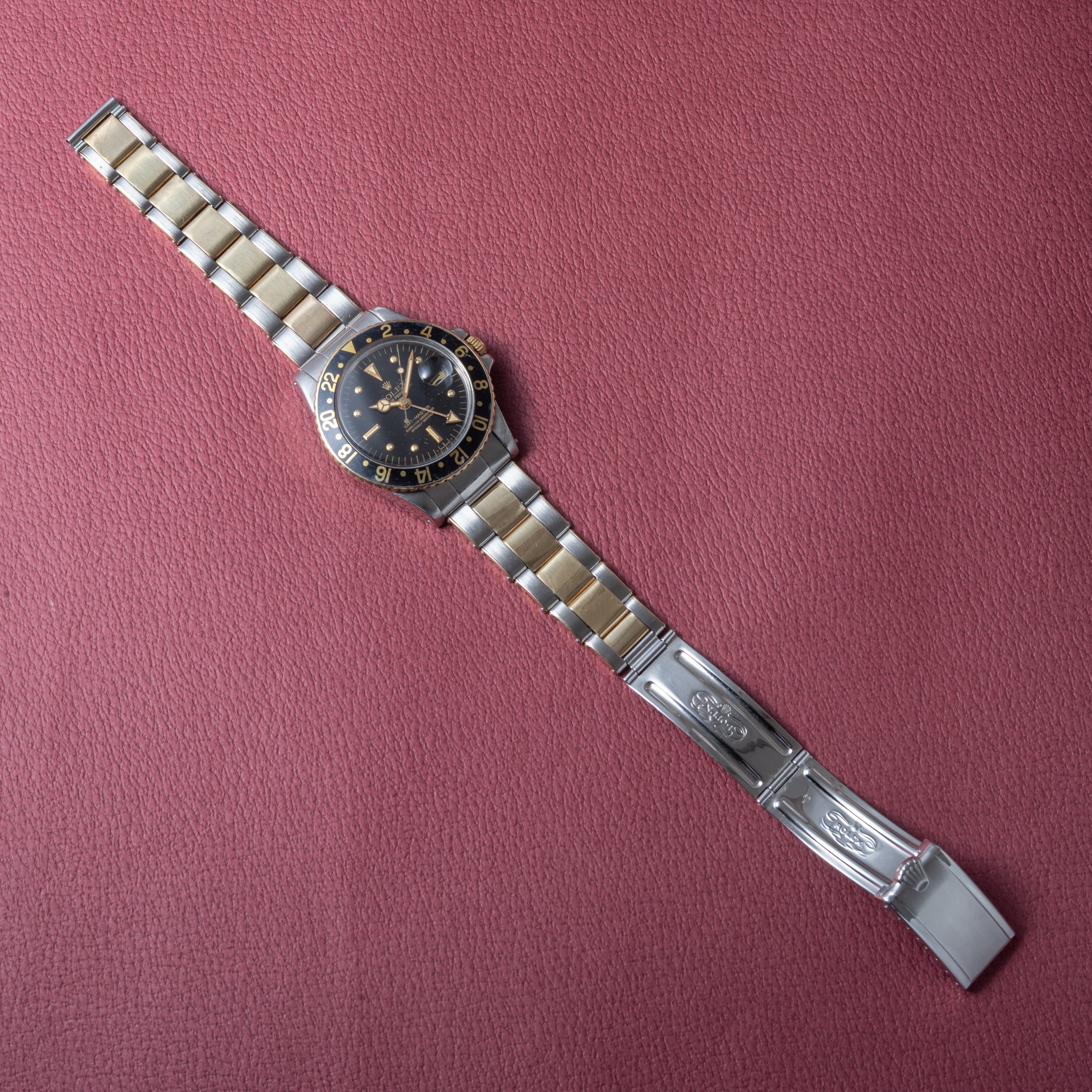 ロレックス 黒ツボ 1978年製 GMTマスター Ref.1675 3連オイスターブレス