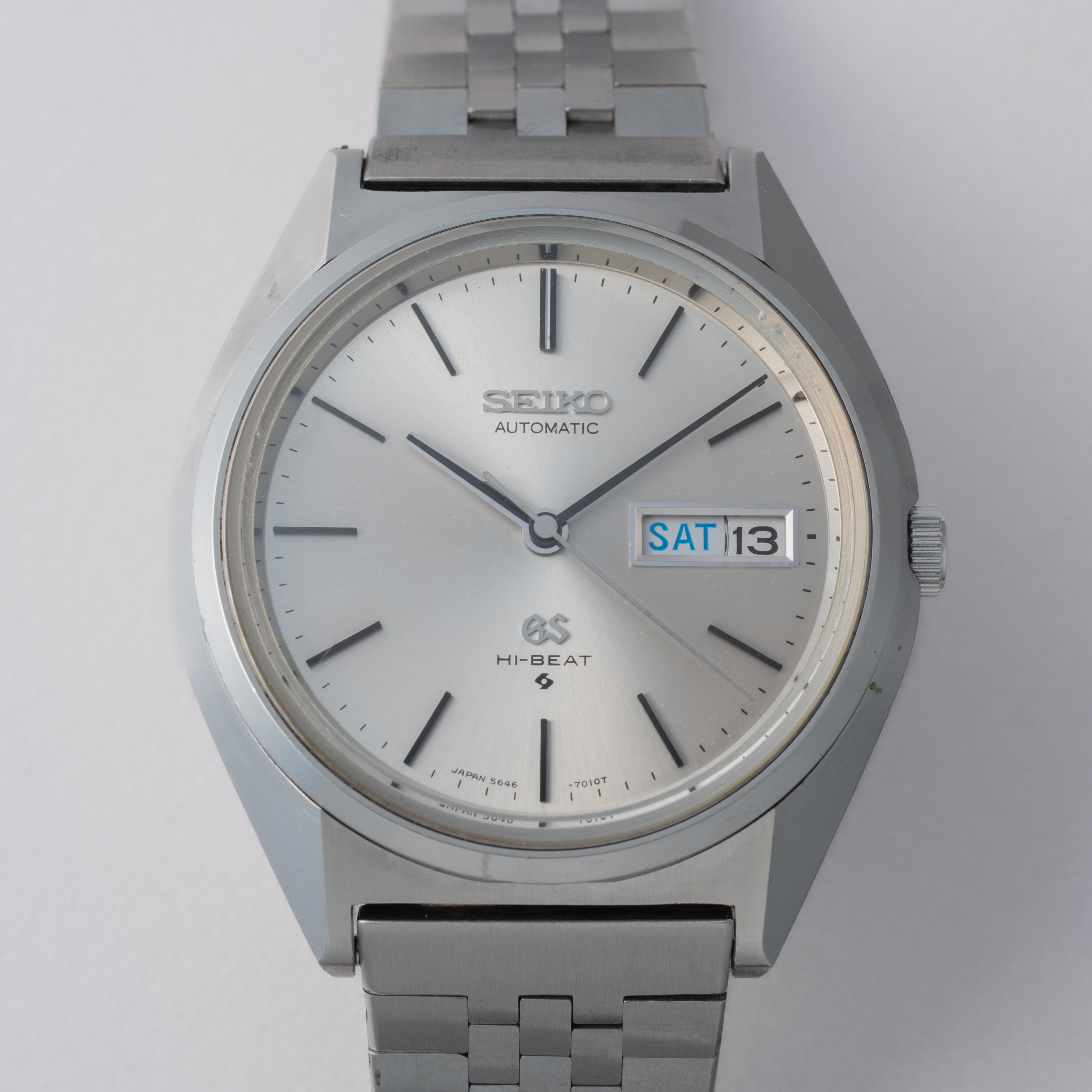 グランドセイコー 1971年製 Ref.5646-7010 56GS シルバーダイヤル 純正ステンレスブレス