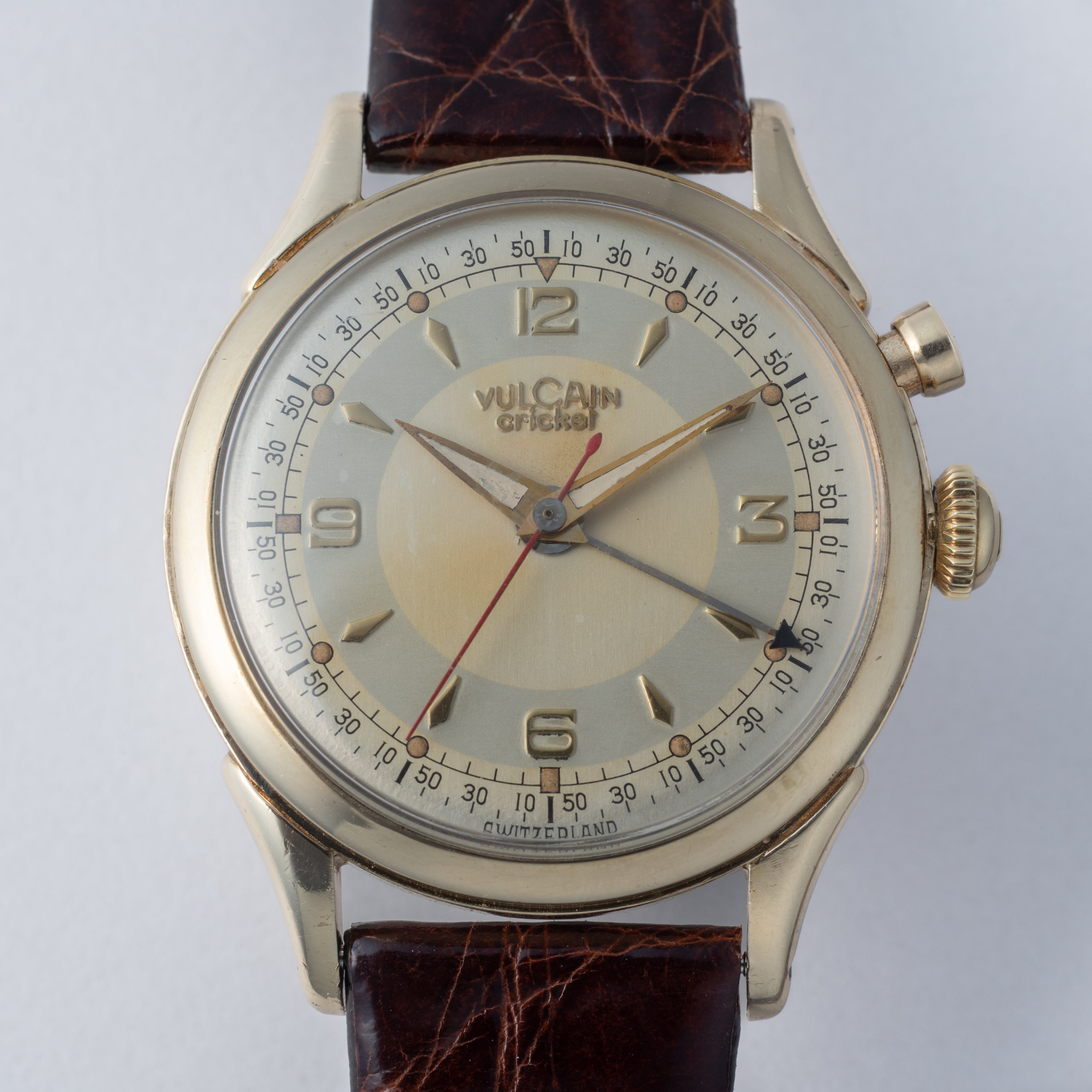 ヴァルカン クリケット グランプリ 1950年代製 手巻き 金張りケース オリジナルダイヤル