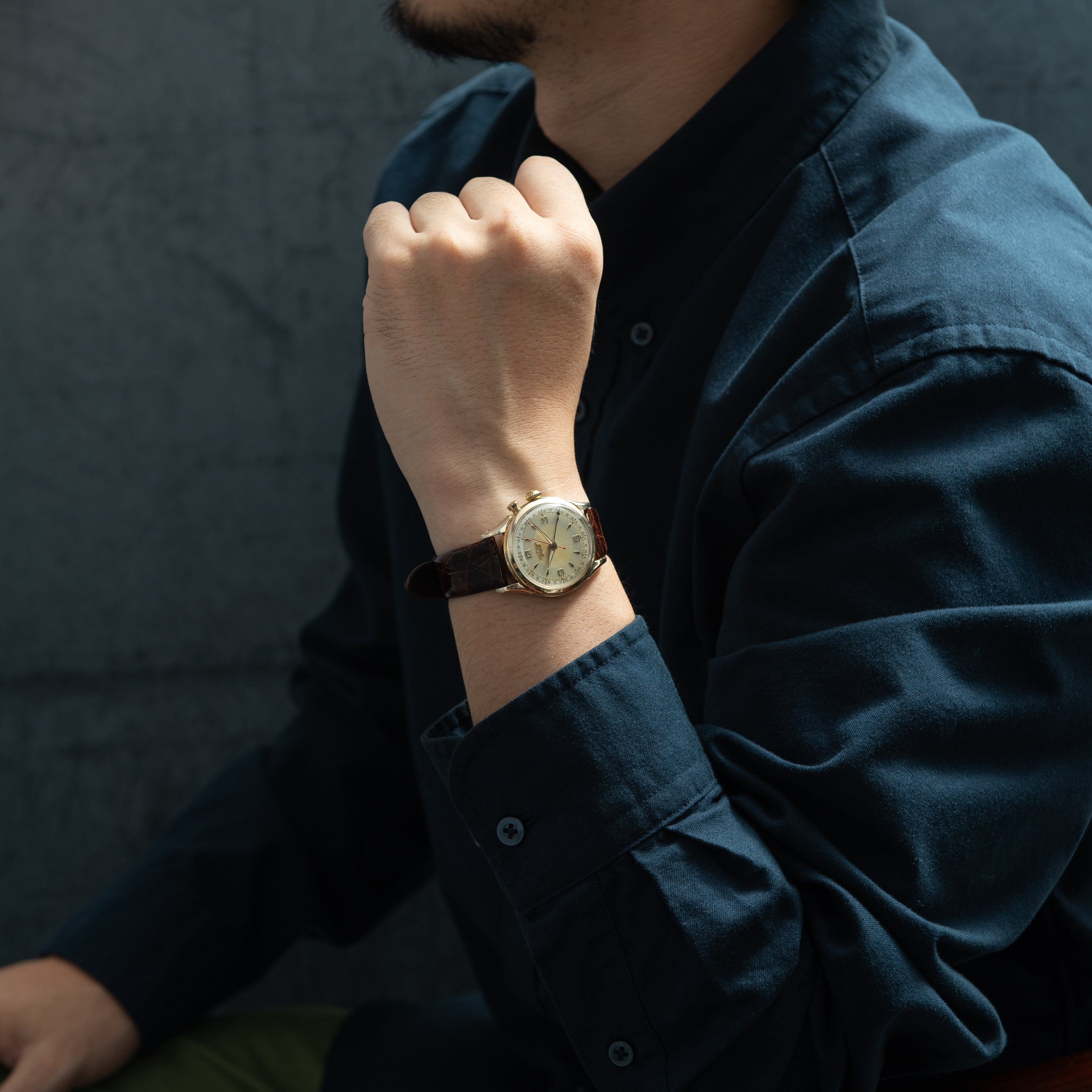 ヴァルカン クリケット グランプリ 1950年代製 手巻き 金張りケース オリジナルダイヤル