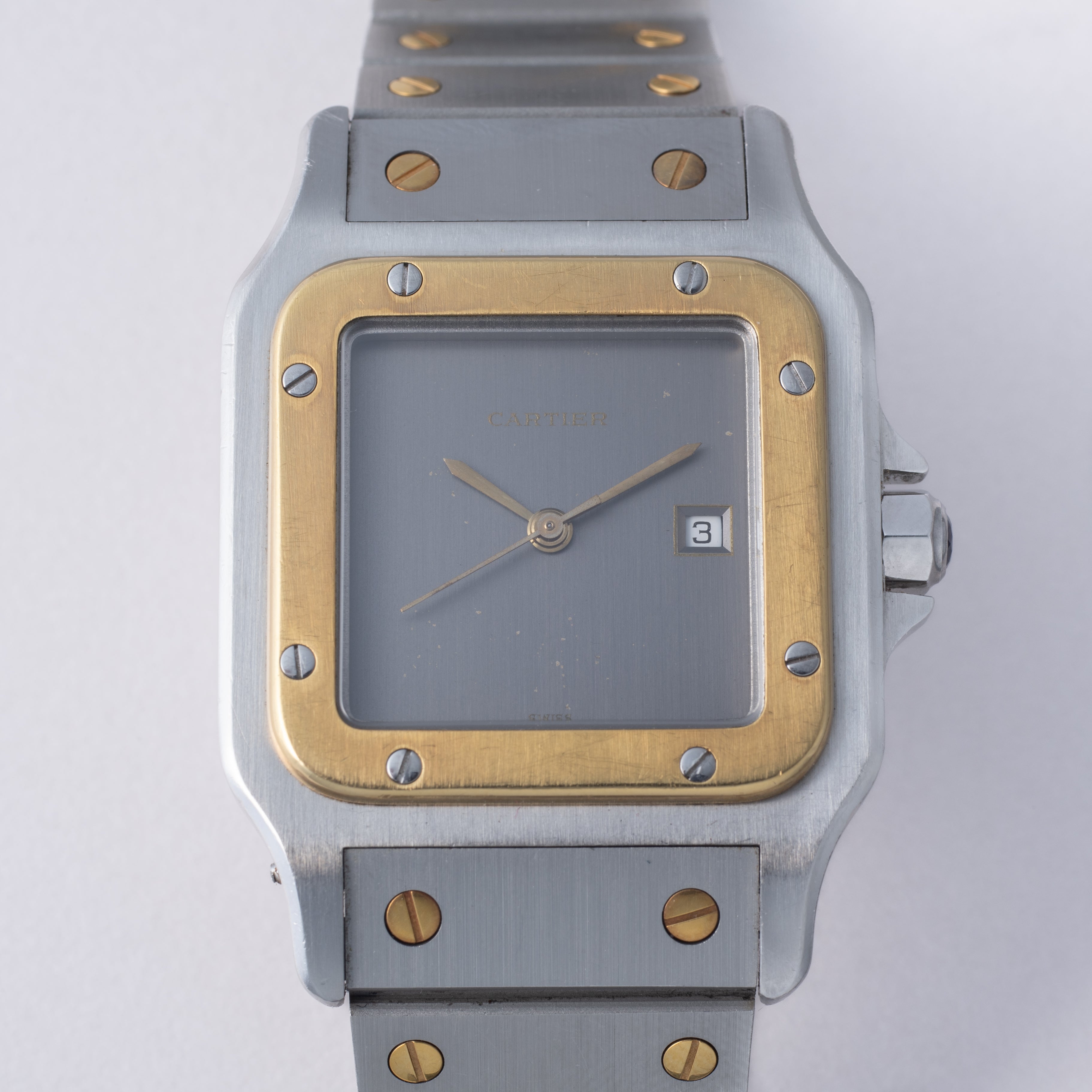 カルティエ サントス 1980年代製 LMサイズ コンビ Ref.2961 ゴーストダイヤル