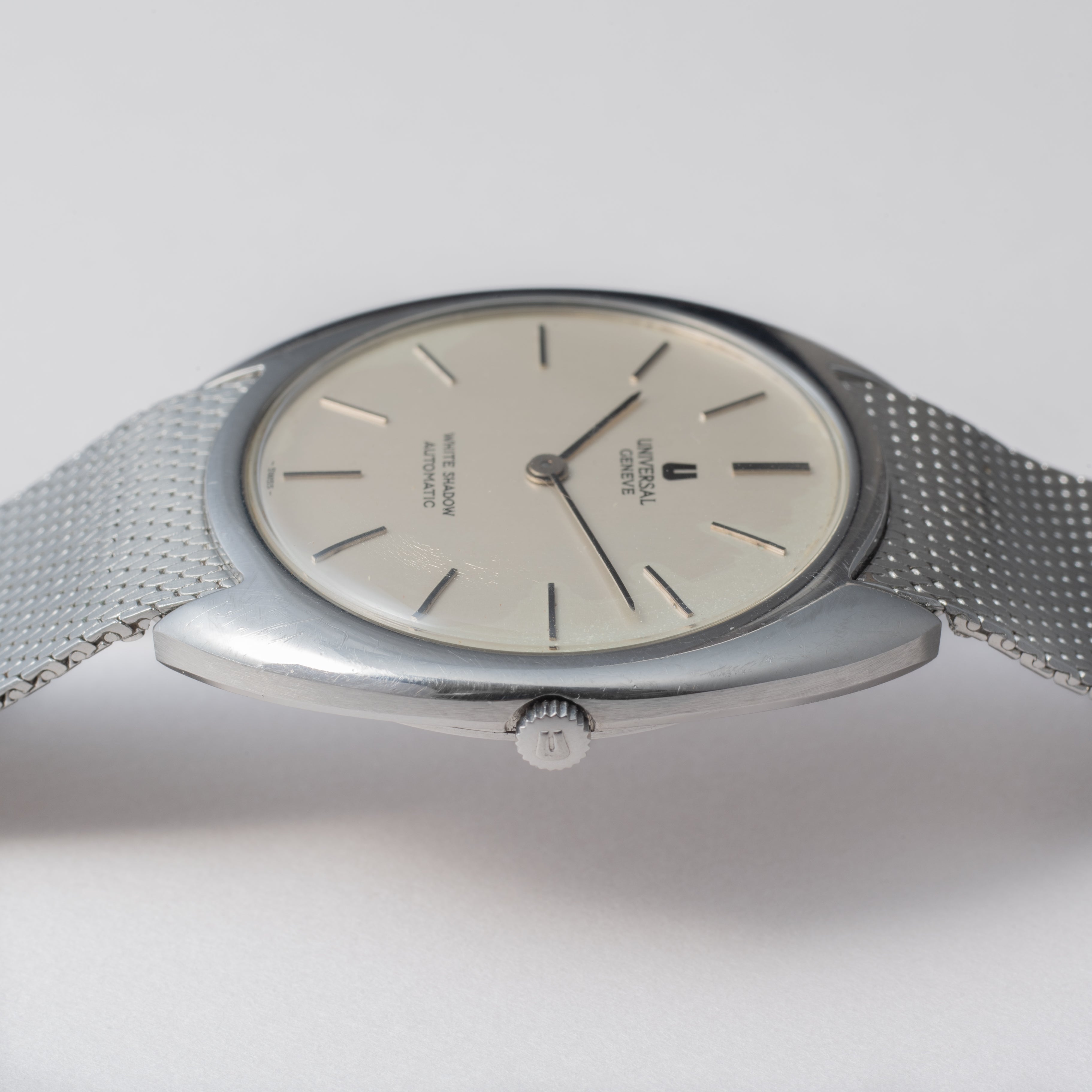 ユニバーサル ジュネーブ ホワイトシャドウ 1970年代製 純正メッシュブレス付き