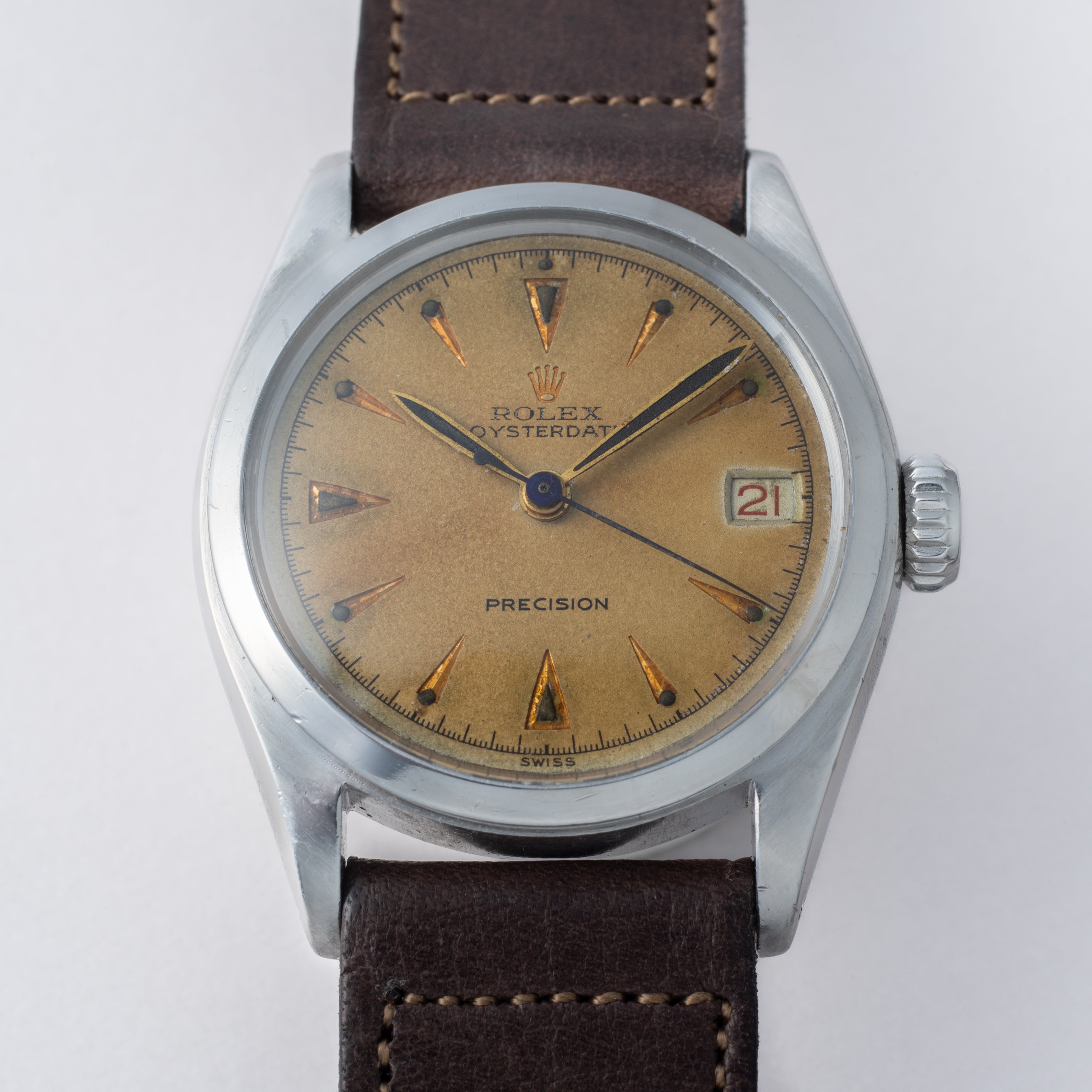 ロレックス オイスターデイト 1953年製 Ref.6066 赤赤カレンダー