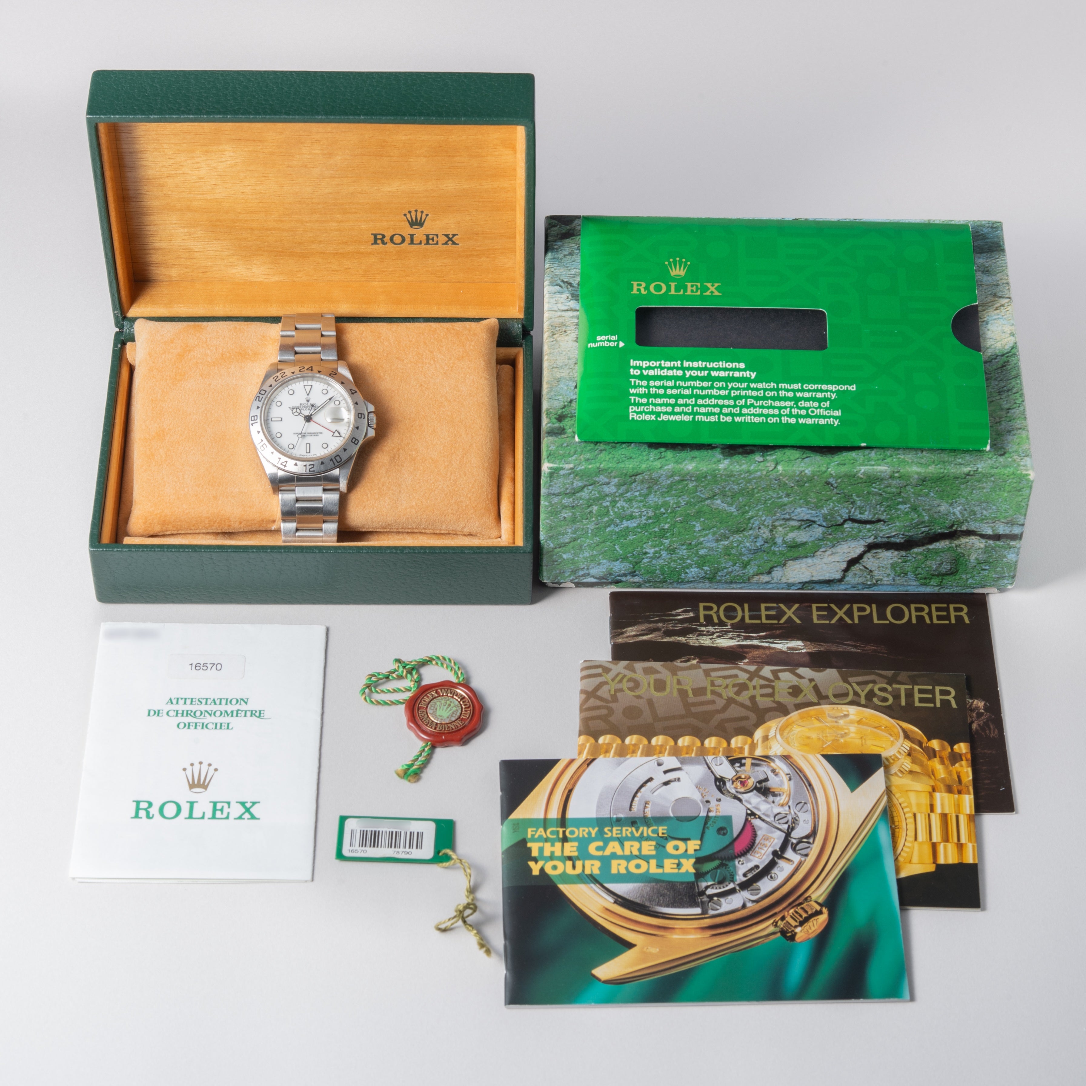 ロレックス エクスプローラーⅡ 1997年製 Ref.16570 ホワイトダイヤル 箱、ギャラ付き