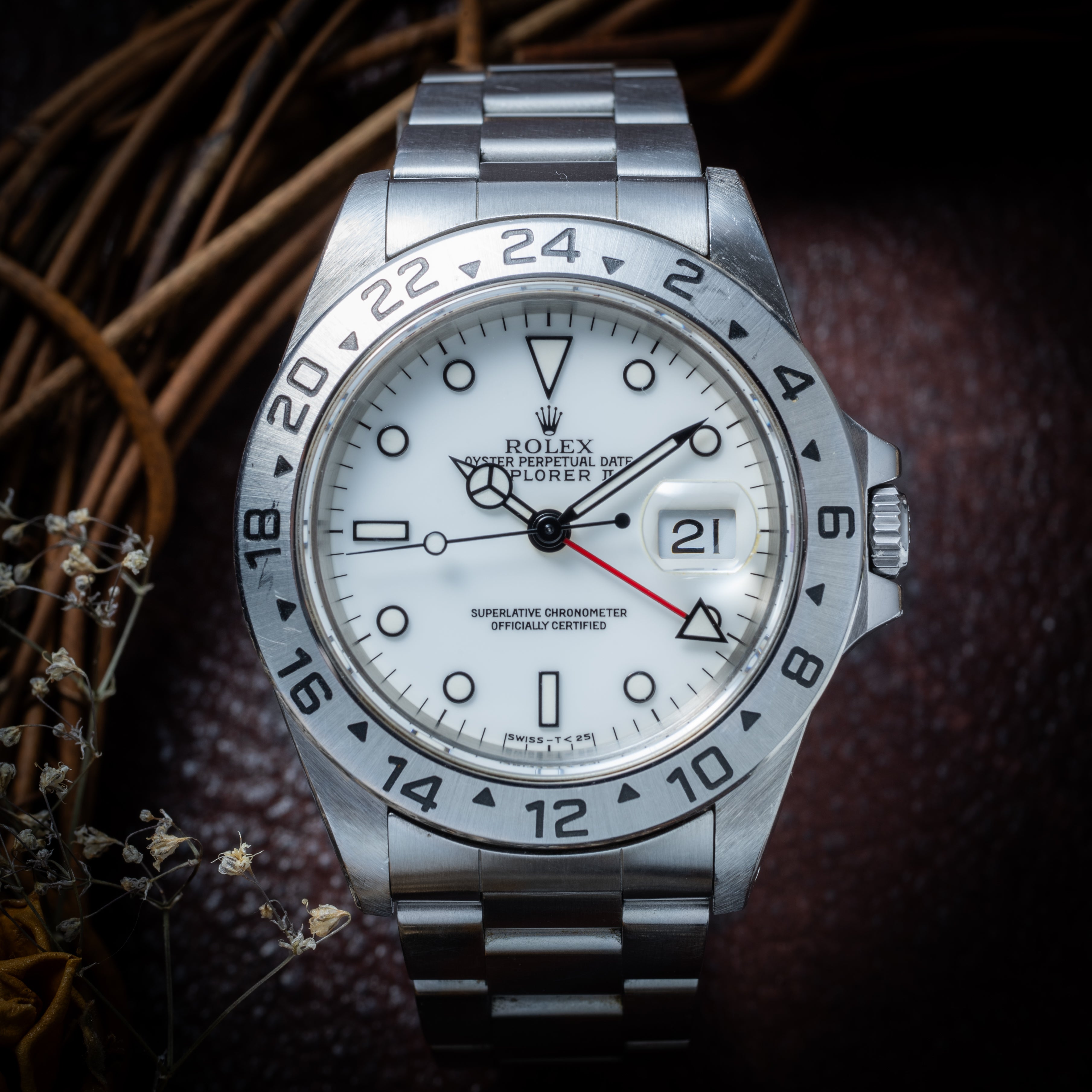 ロレックス エクスプローラーⅡ 1997年製 Ref.16570 ホワイトダイヤル 箱、ギャラ付き