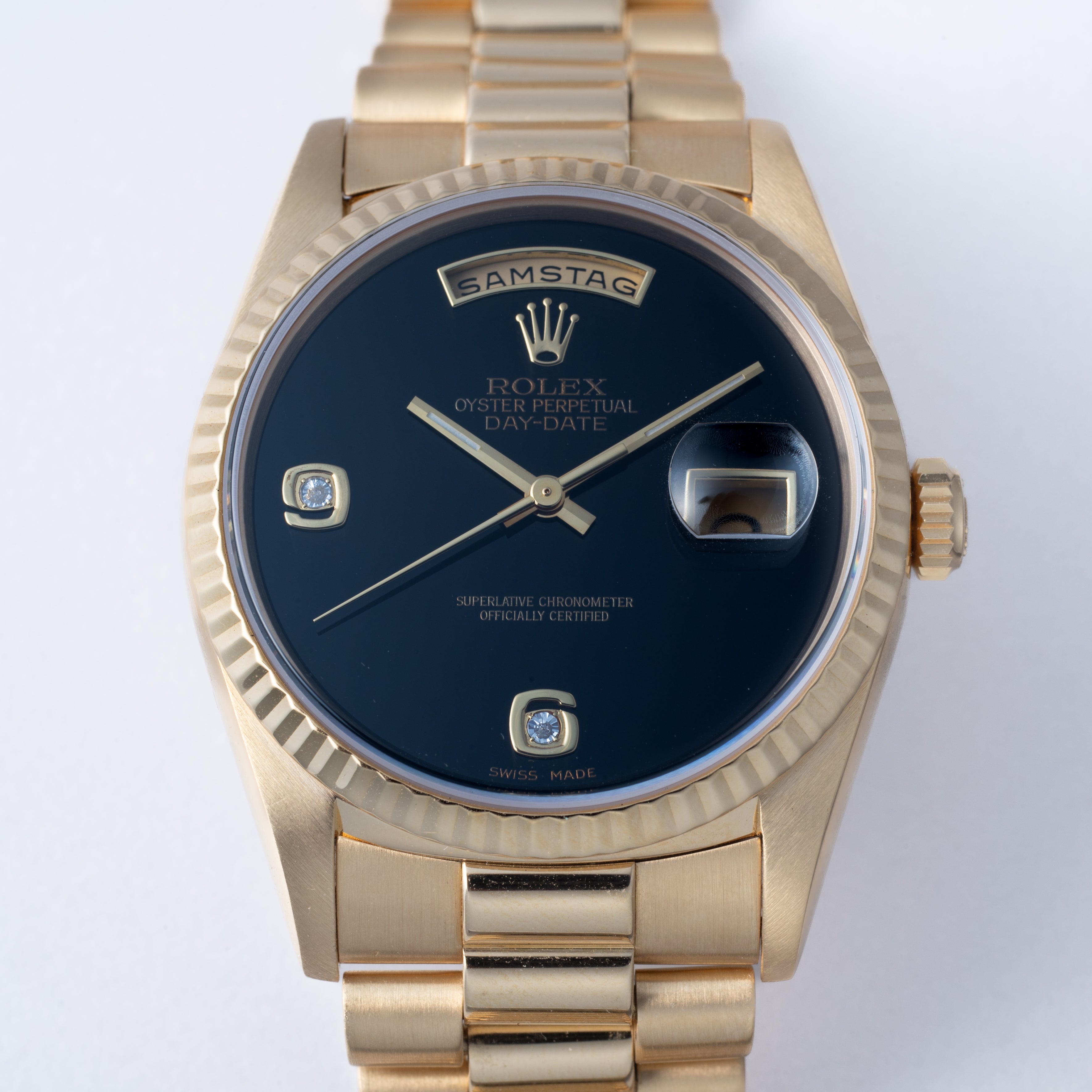 ロレックス デイデイト 1999年製 Ref.18238 オニキスダイヤル 箱、明細、国際サービス保証書付き