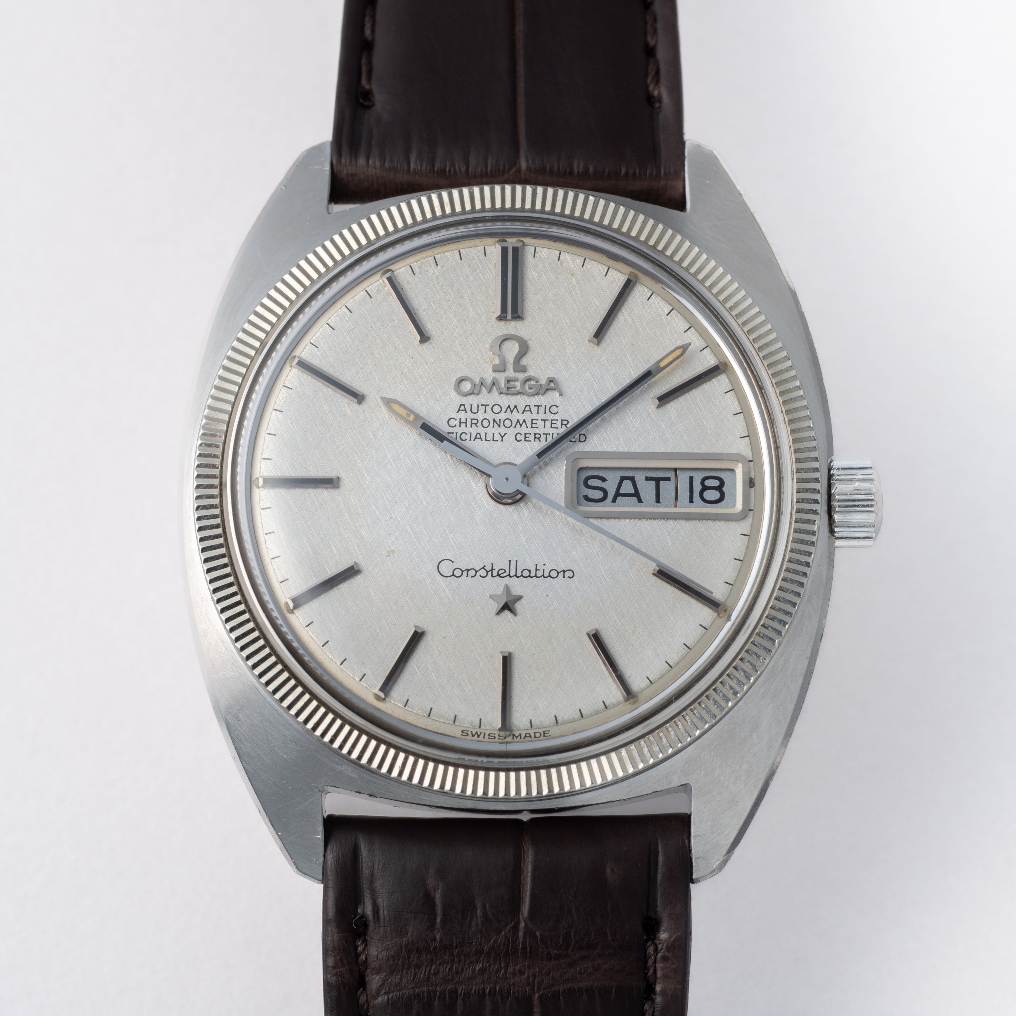 オメガ コンステレーション 1969年製 Ref.ST168029 リネンシルバーダイヤル WGベゼル