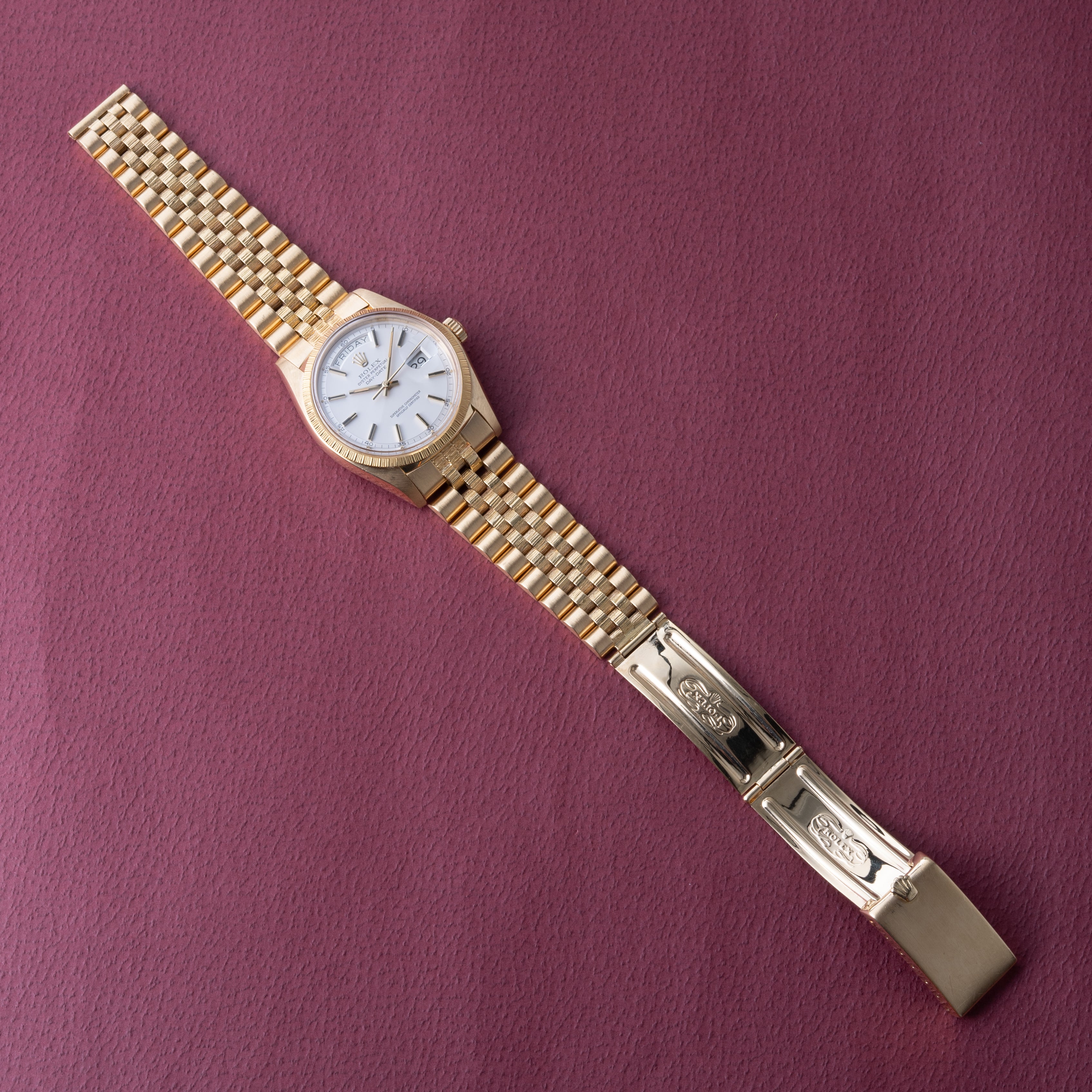 ロレックス デイデイト 1973年製 Ref.1807 18金イエローゴールド バークベゼル、ブレス