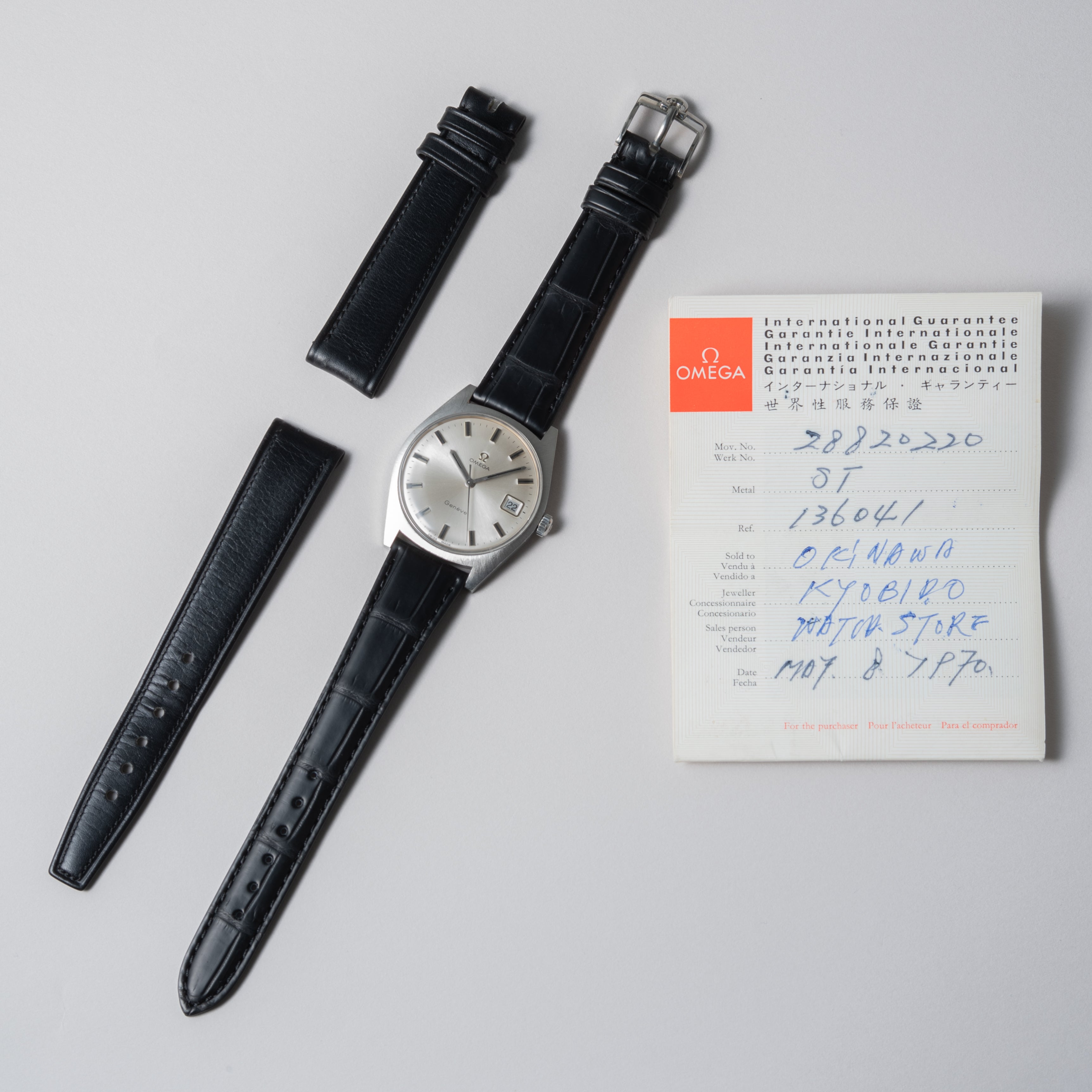 オメガ ジュネーブ 1970年製 Ref.136041 シルバーダイヤル ギャラ付き