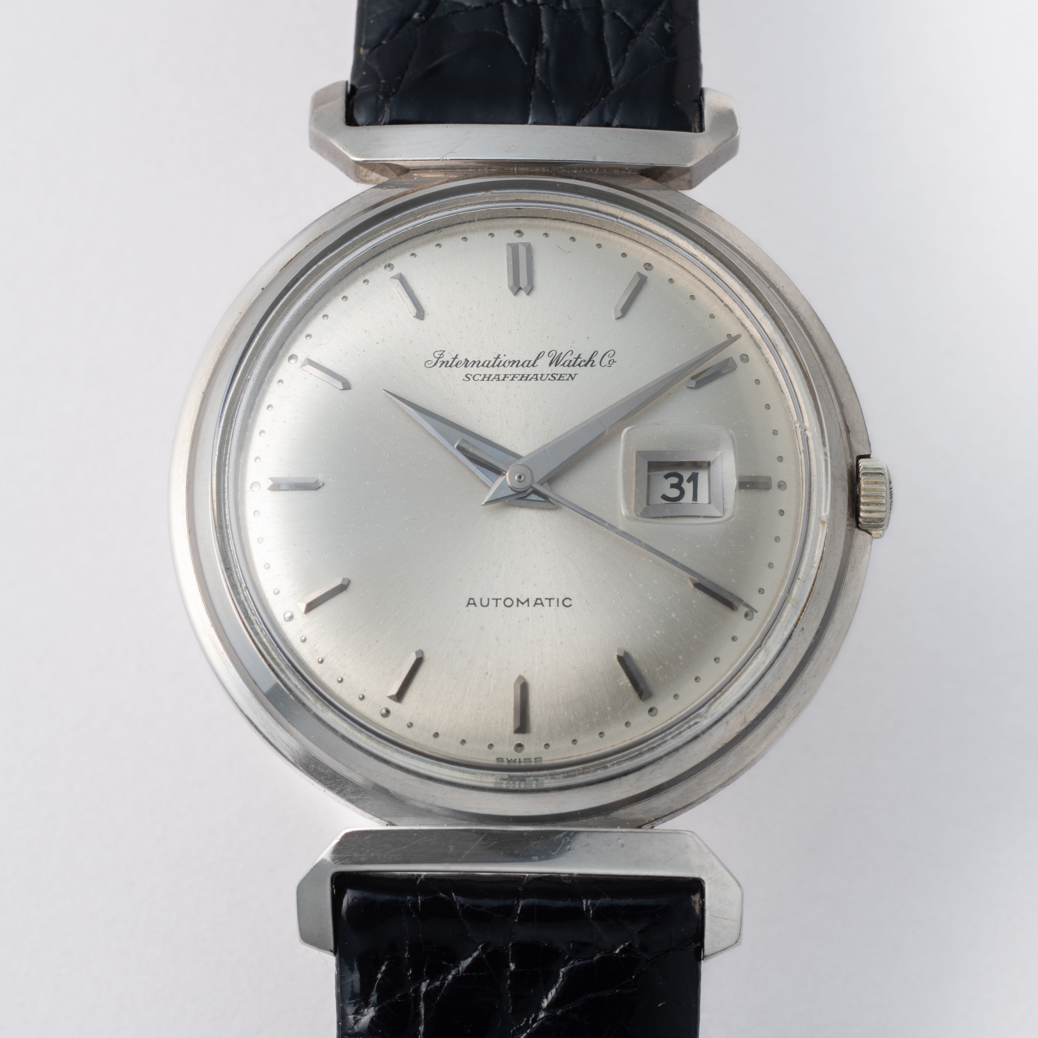 IWC デラックス 1963年製 18金無垢ホワイトゴールド 寄り目 ペラトン式自動巻きCal.8531 お魚リューズ