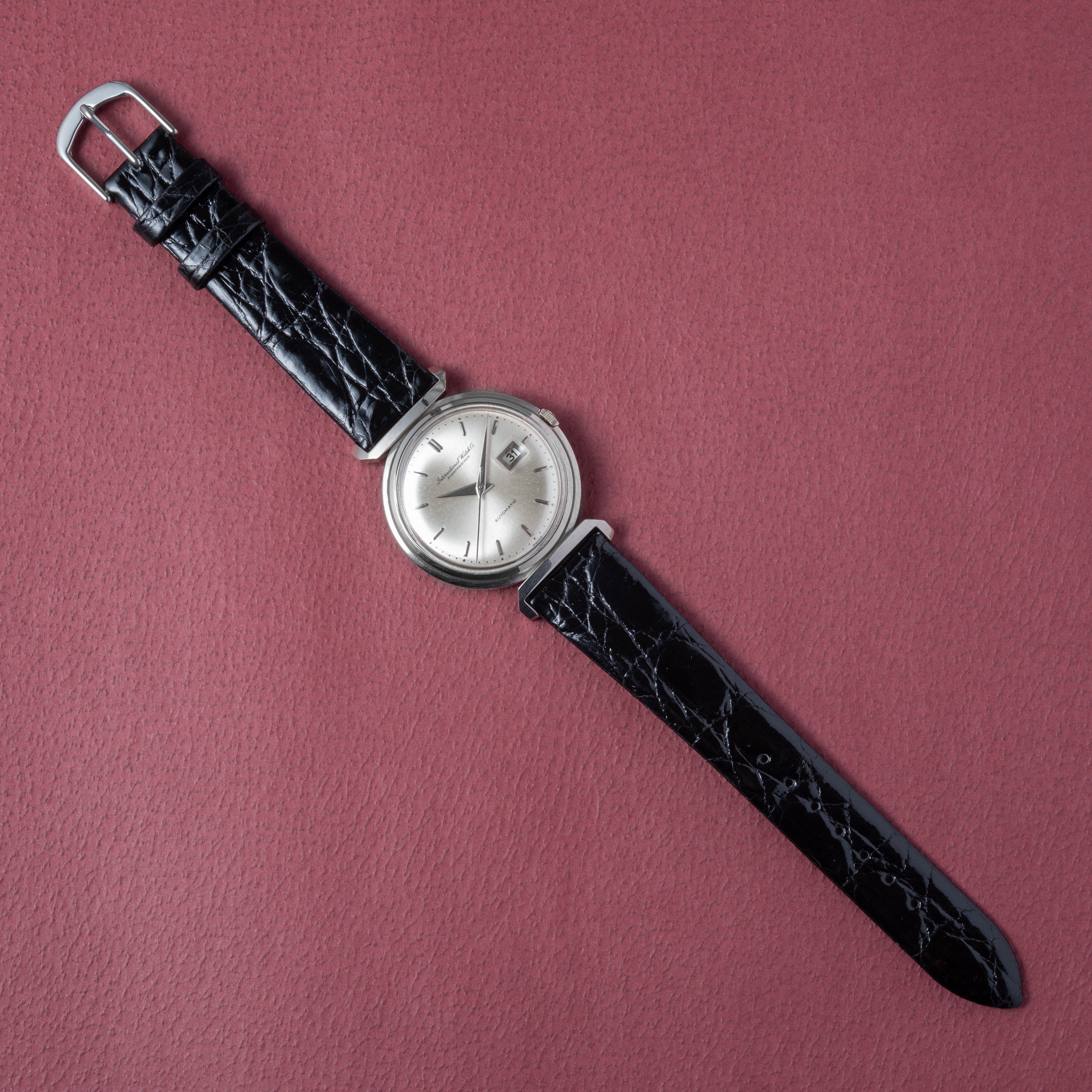 IWC デラックス 1963年製 18金無垢ホワイトゴールド 寄り目 ペラトン式自動巻きCal.8531 お魚リューズ