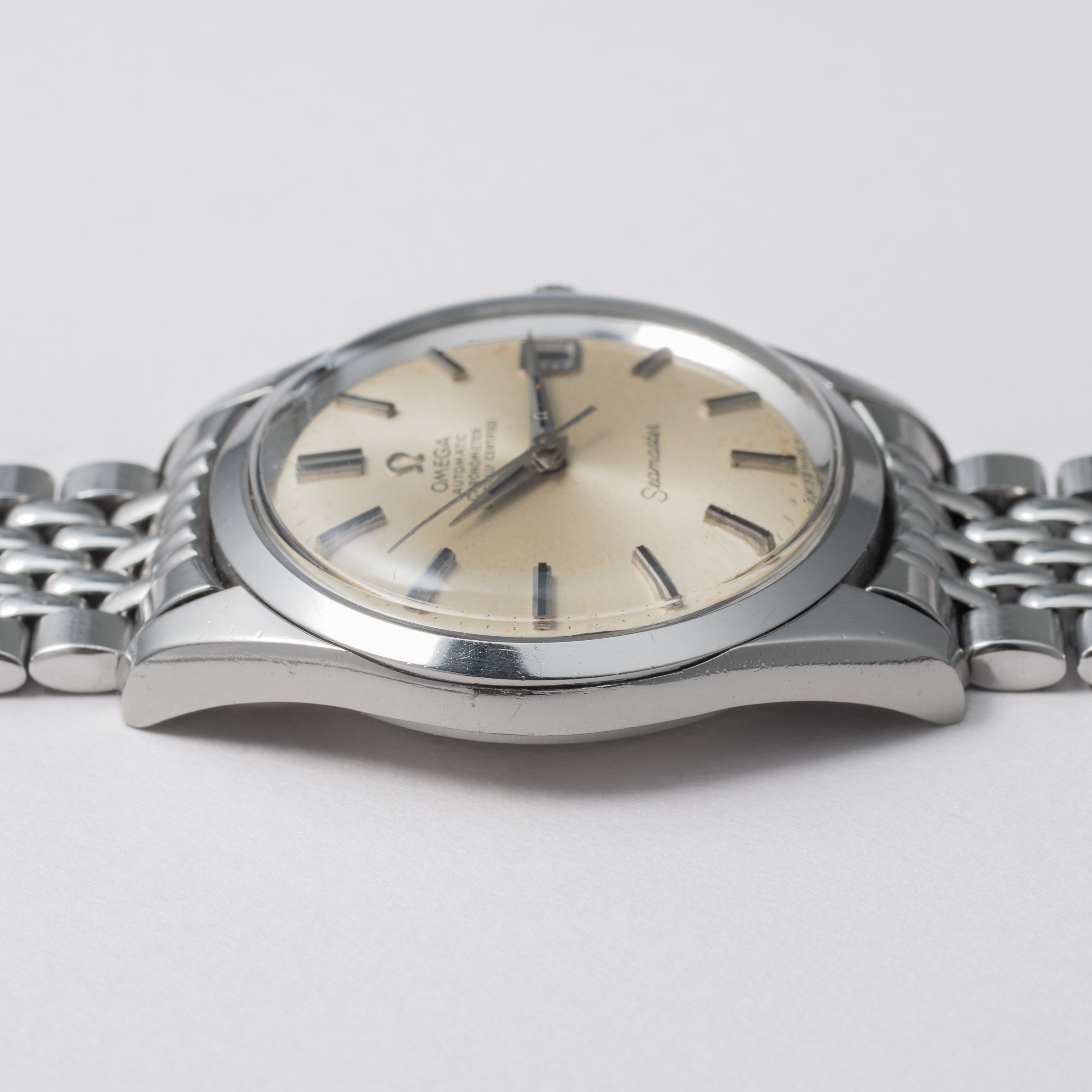 オメガ シーマスター クロノメーター 1970年製 Ref.166010SP シルバーダイヤル ブレス付き