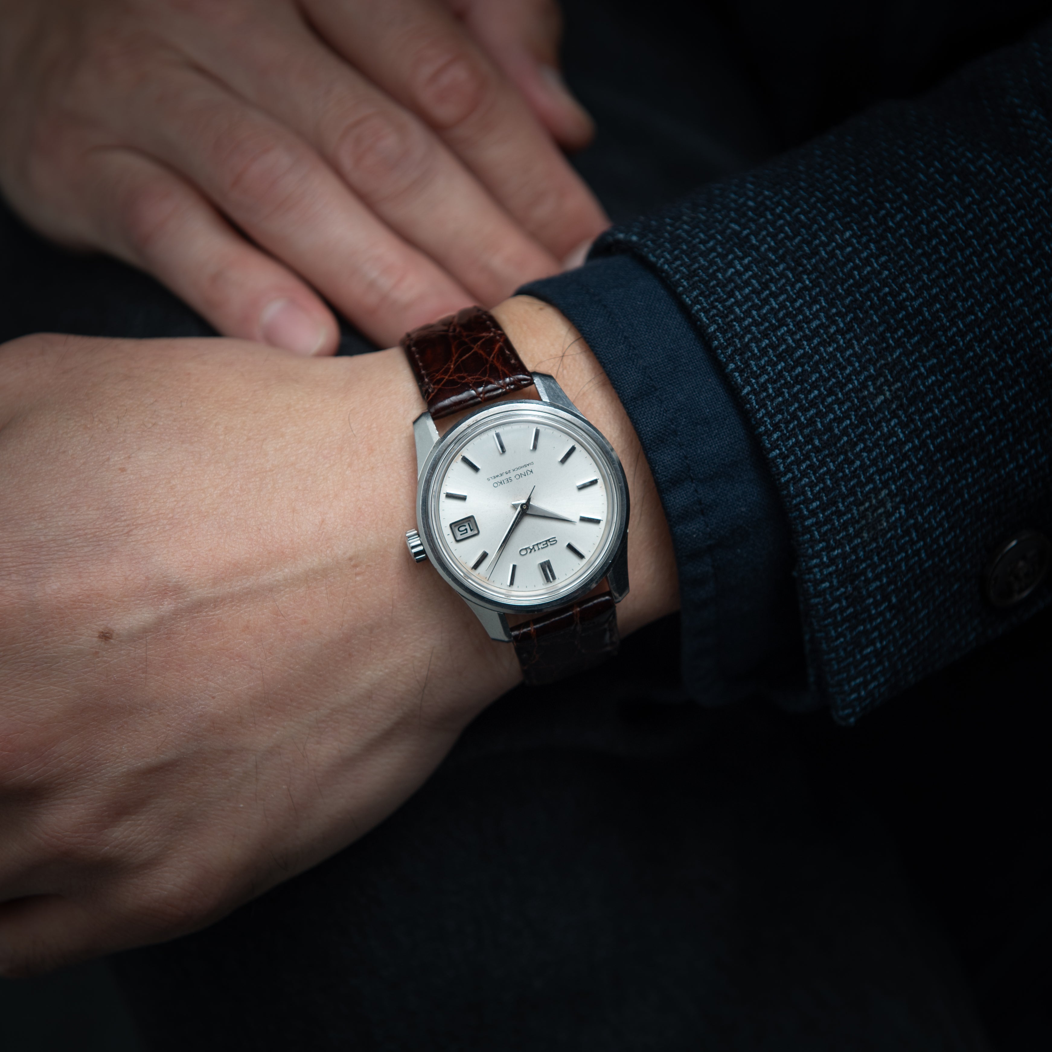 キングセイコー 1965年製 Ref.4402-8000 44KS前期型盾メダリオン シルバーダイヤル ロービート手巻き