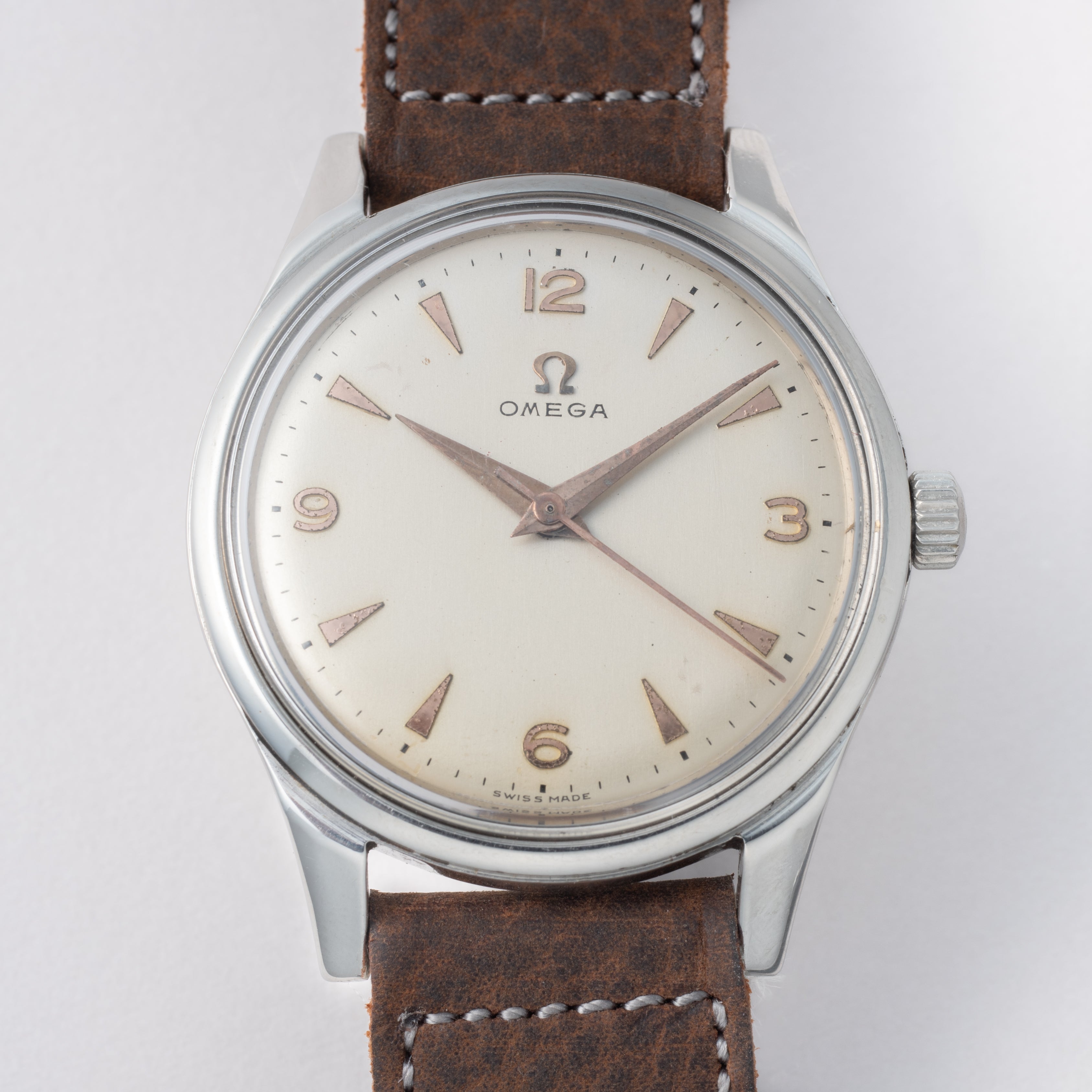 オメガ 33㎜ラウンドケース 1950年製 手巻き Cal.371 オリジナルアイボリーダイヤル