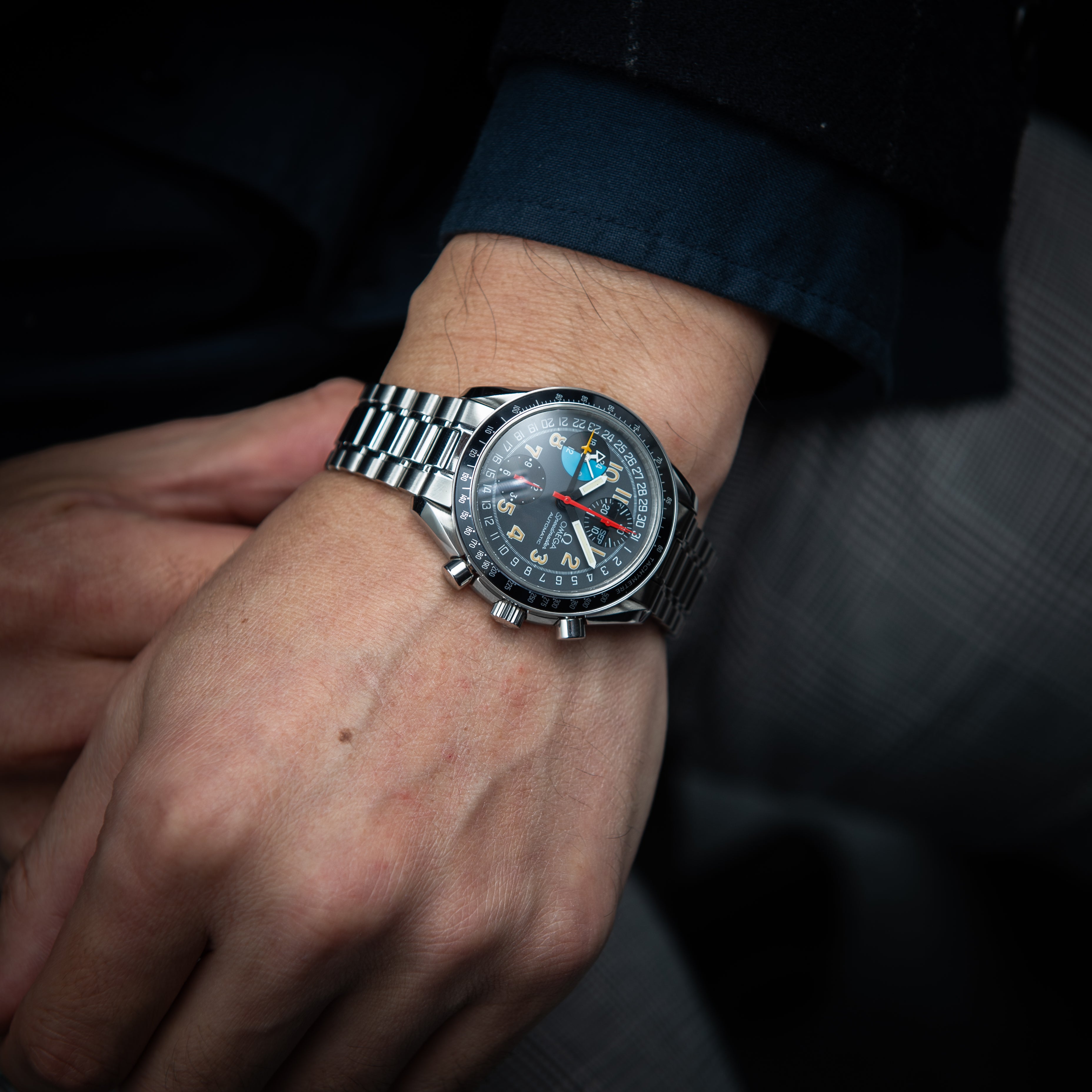 オメガ スピードマスター マーク40 AMPM 1997年製 AM/PM 箱、ギャラ付き