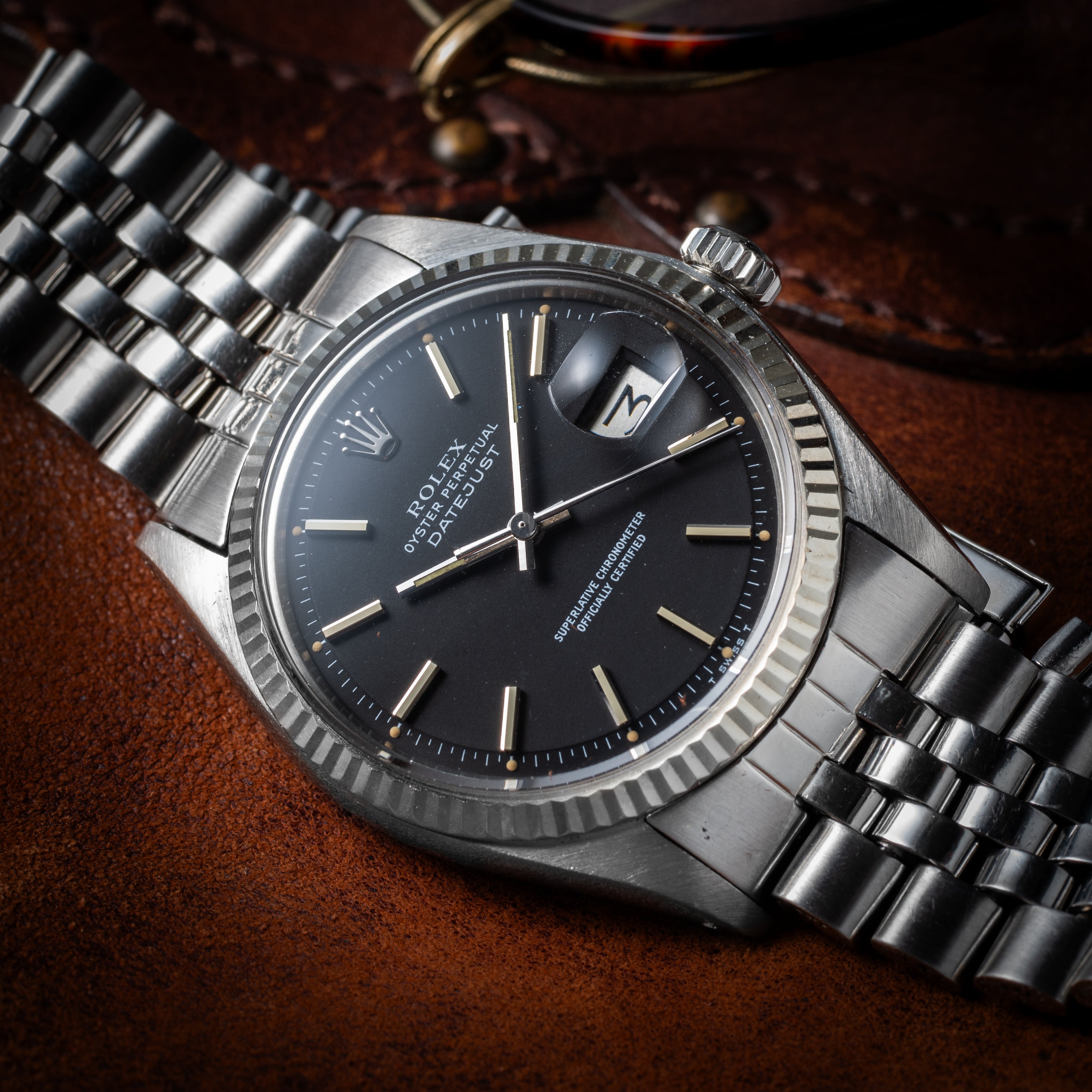 ロレックス デイトジャスト 1973年製 Ref.1601 マットブラックダイヤル 純正ジュビリーブレス