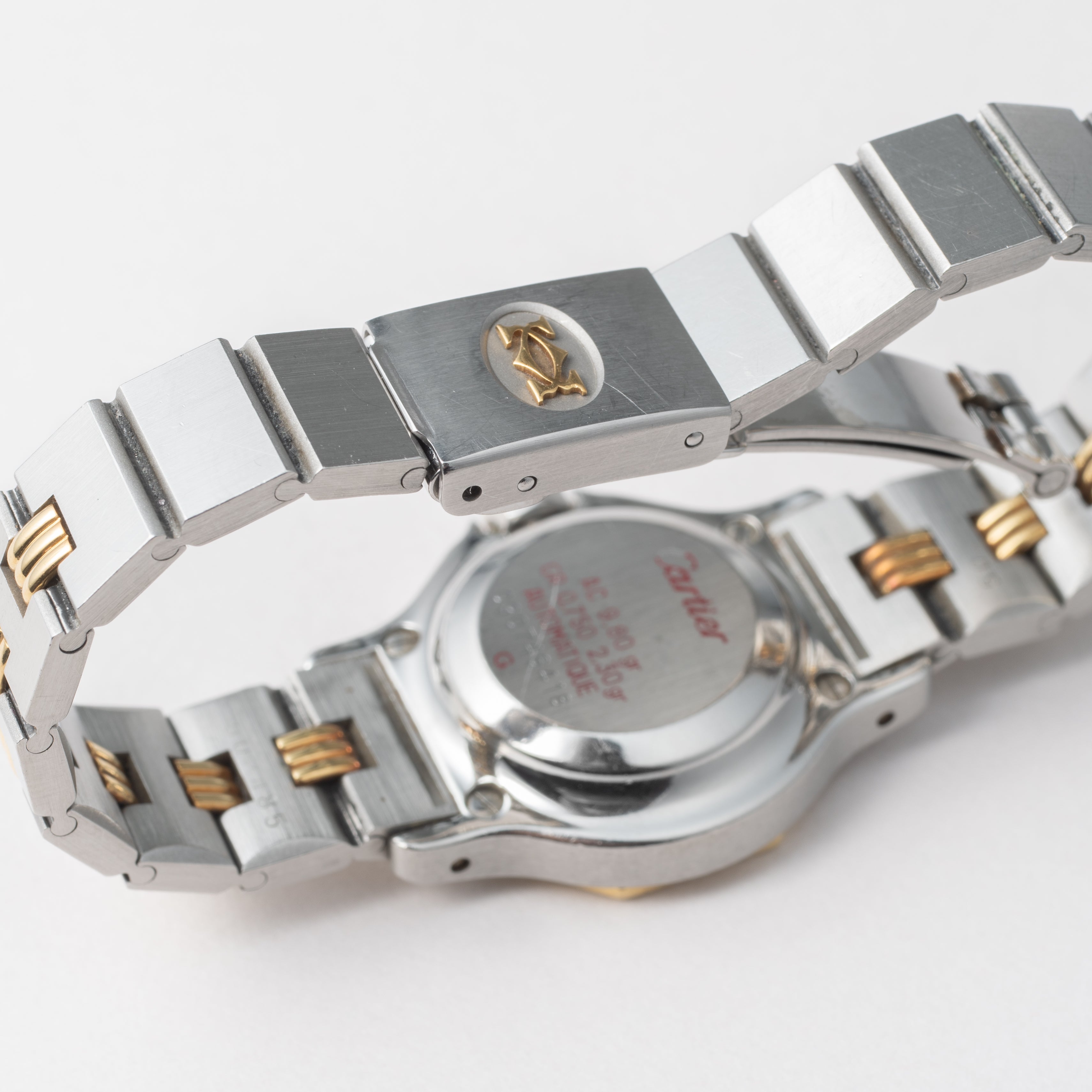 カルティエ サントス オクタゴン 1980年代製 Ref.0907 コンビ SMサイズ ゴドロンブレス