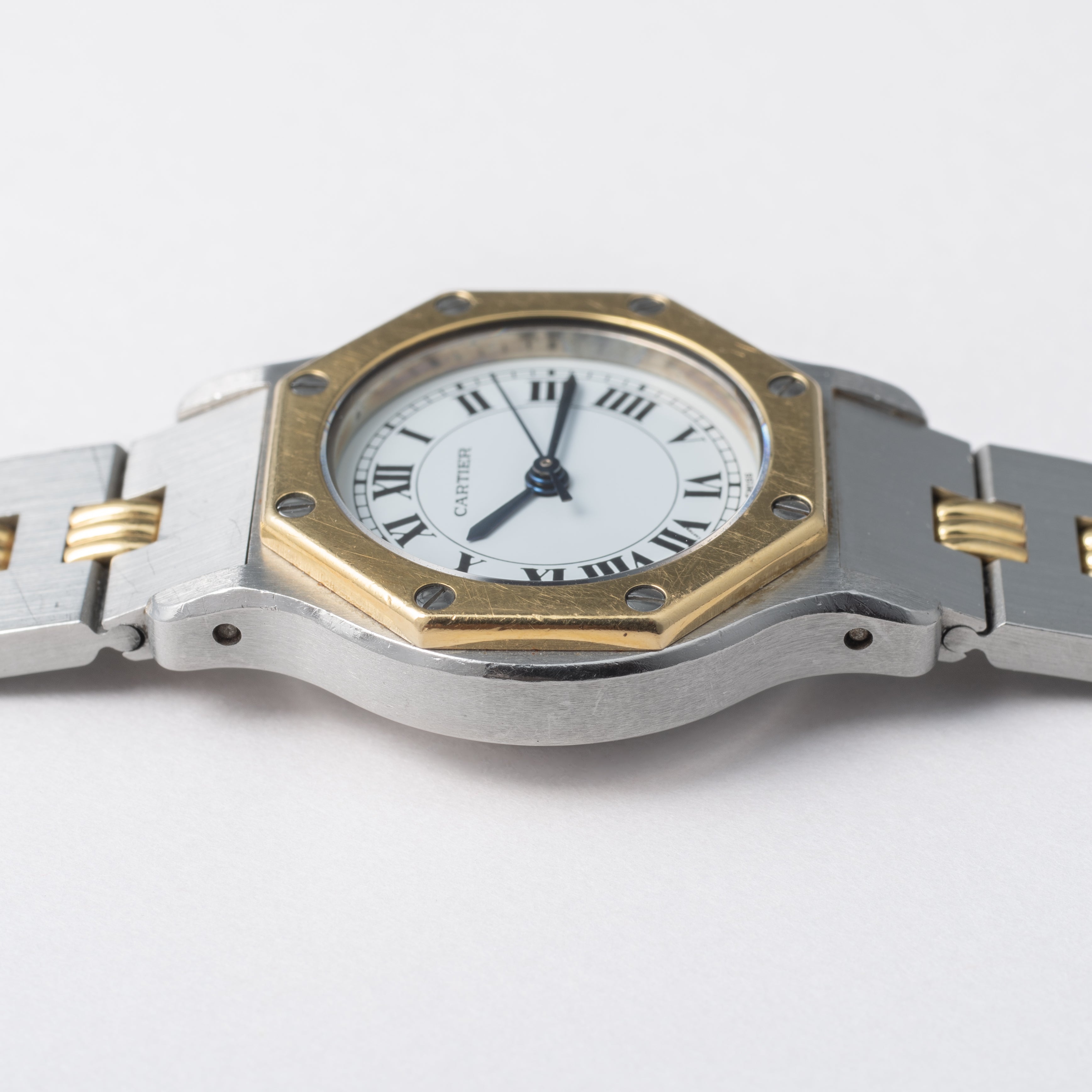 カルティエ サントス オクタゴン 1980年代製 Ref.0907 コンビ SMサイズ ゴドロンブレス