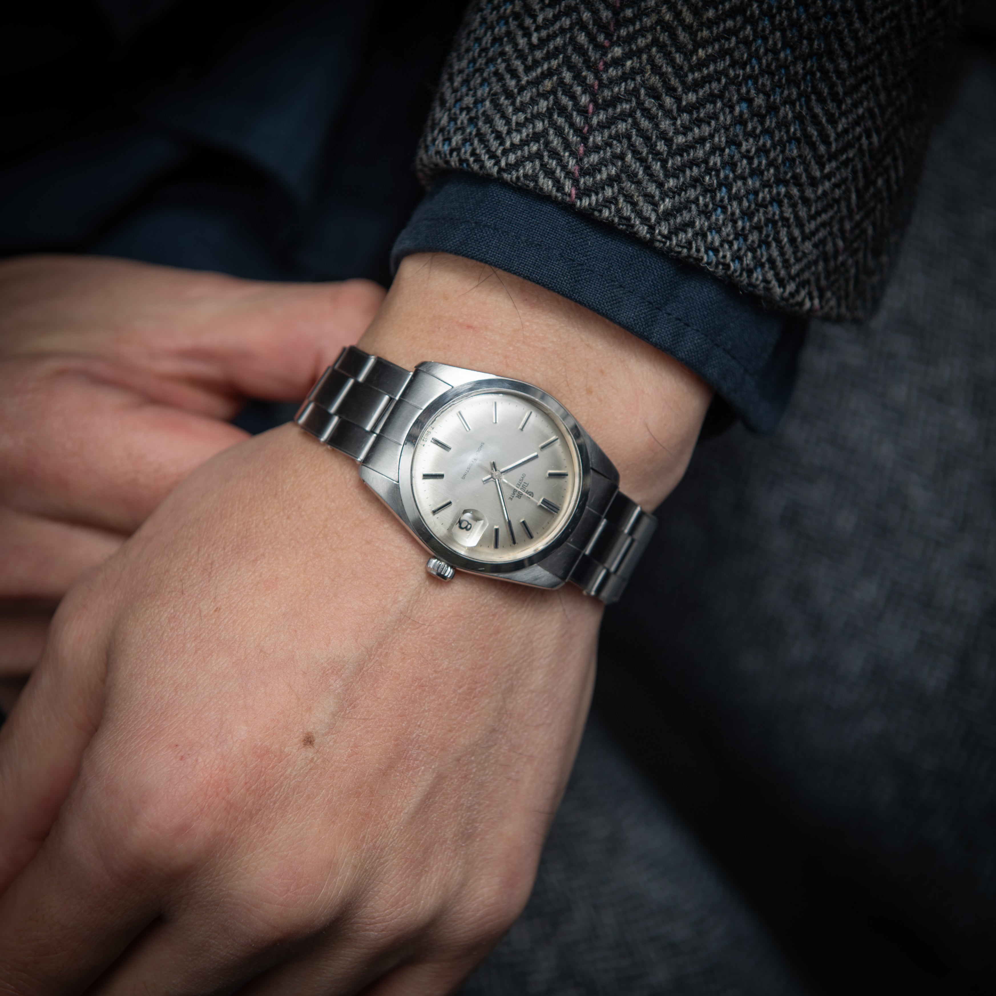 チューダー 小薔薇 オイスターデイト 1966年製 Ref.7962 シルバーダイヤル 王冠リューズ ロレックスリベットブレス付き