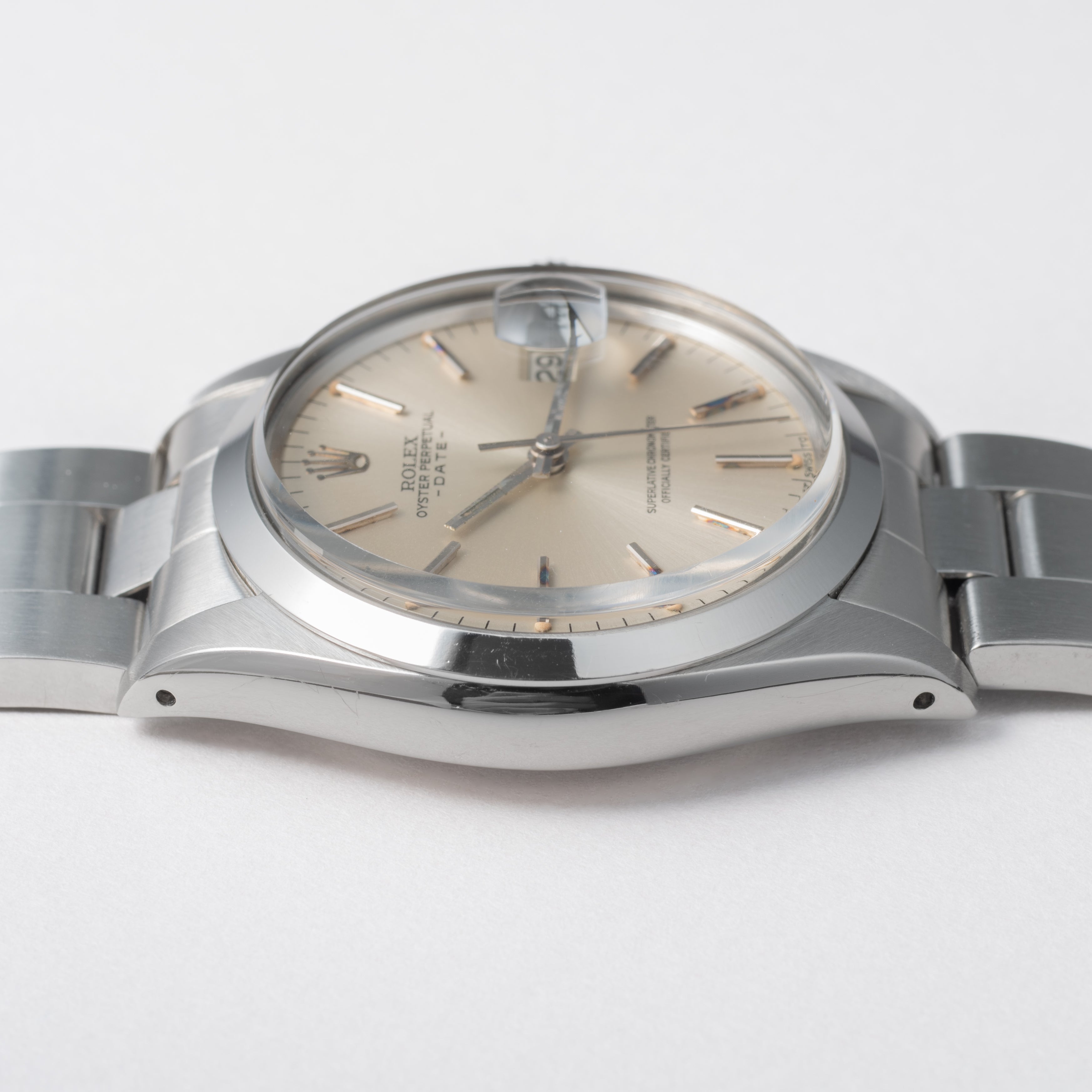 ロレックス オイスターパーペチュアルデイト 1973年製 Ref.1500 シグマダイヤル 純正ハードブレス付き