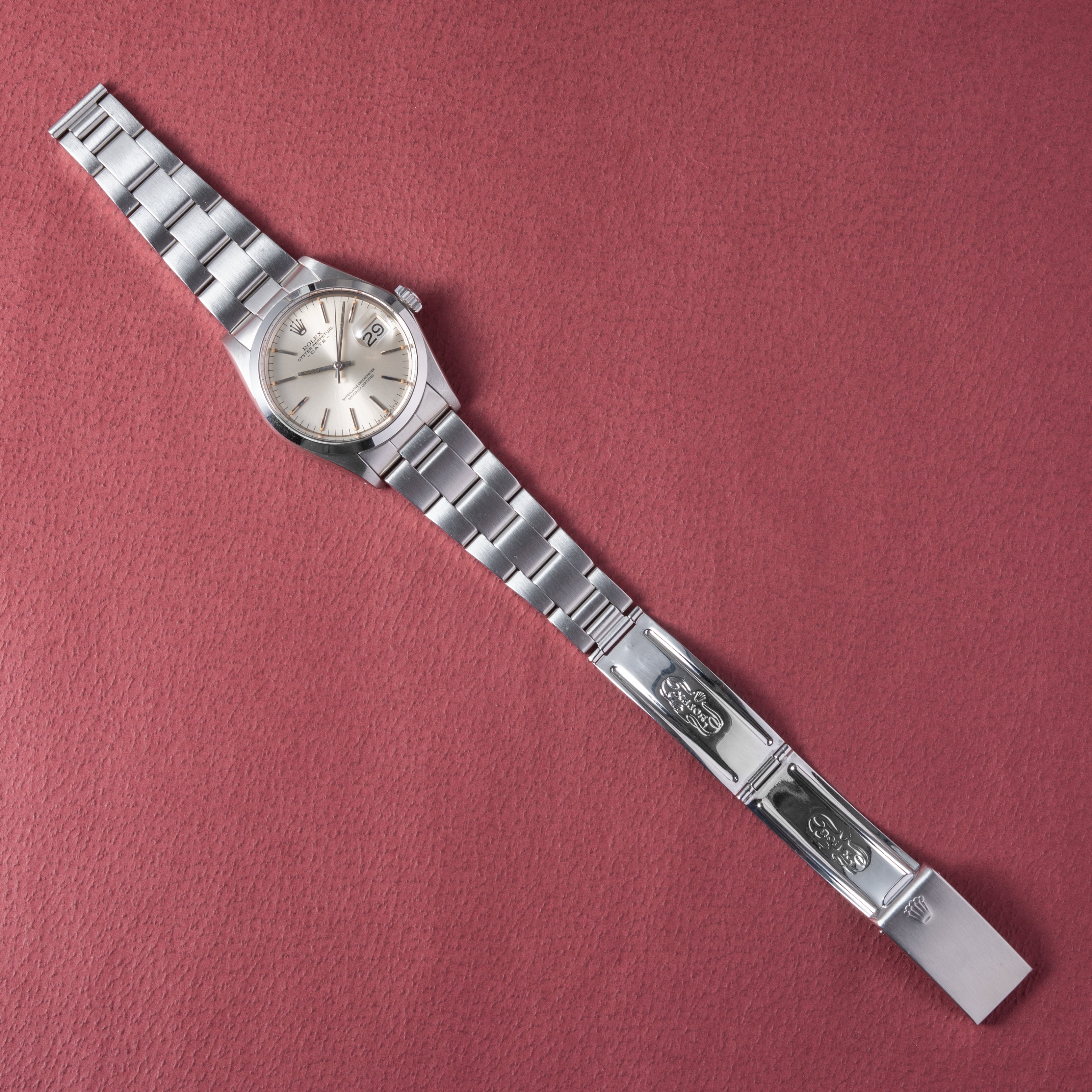 ロレックス オイスターパーペチュアルデイト 1973年製 Ref.1500 シグマダイヤル 純正ハードブレス付き