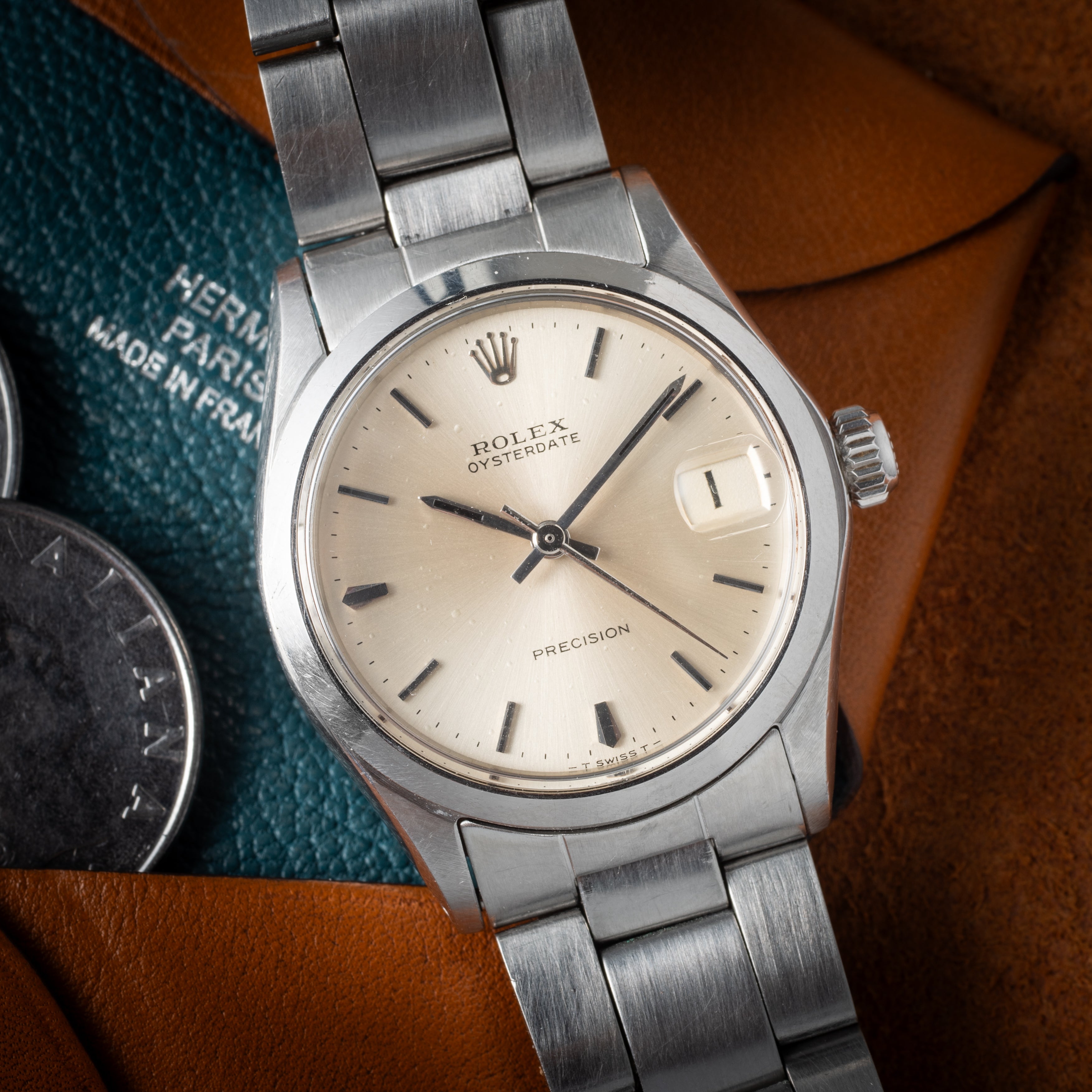 ロレックス オイスターデイト1970年製/昭和45年製 Ref.6466 シルバーダイヤル 純正巻きブレス付き