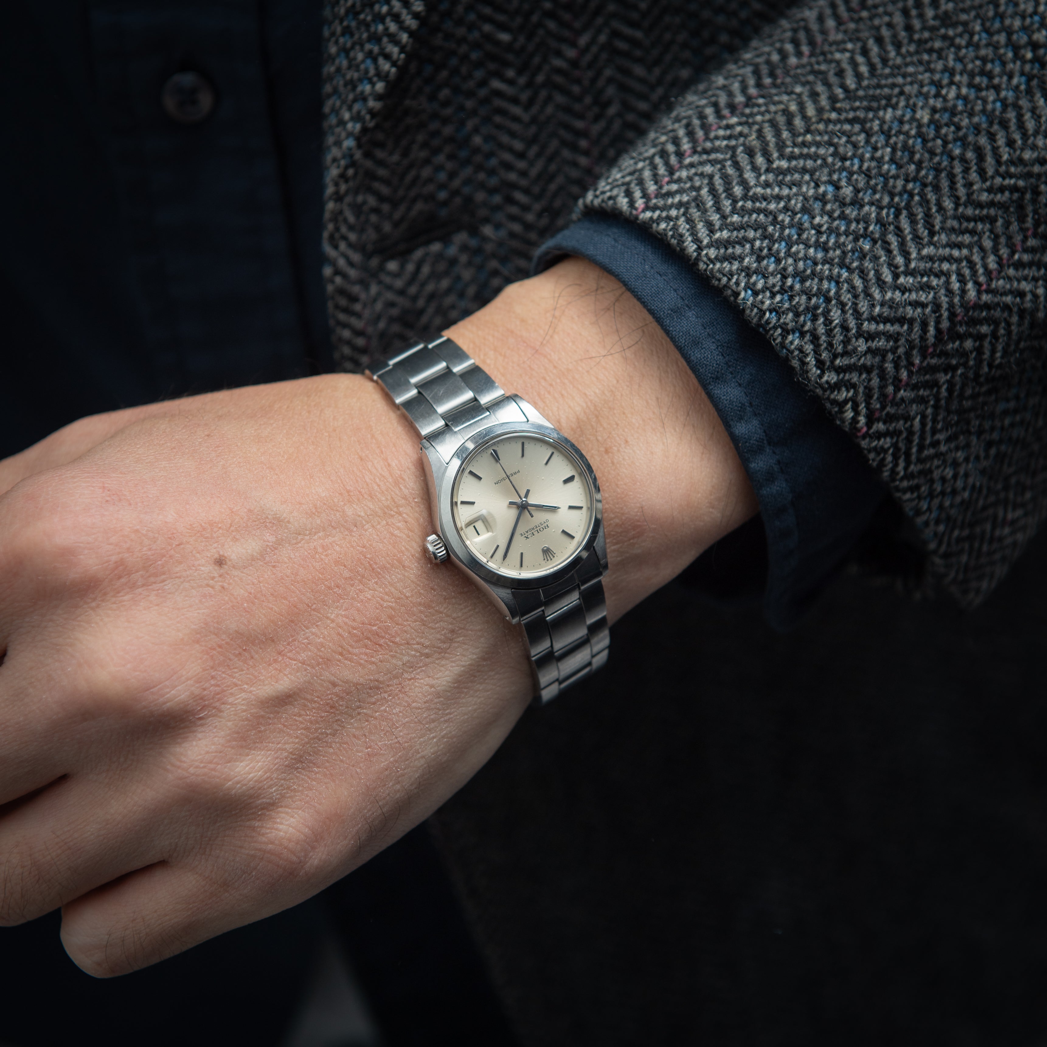 ロレックス オイスターデイト1970年製/昭和45年製 Ref.6466 シルバーダイヤル 純正巻きブレス付き